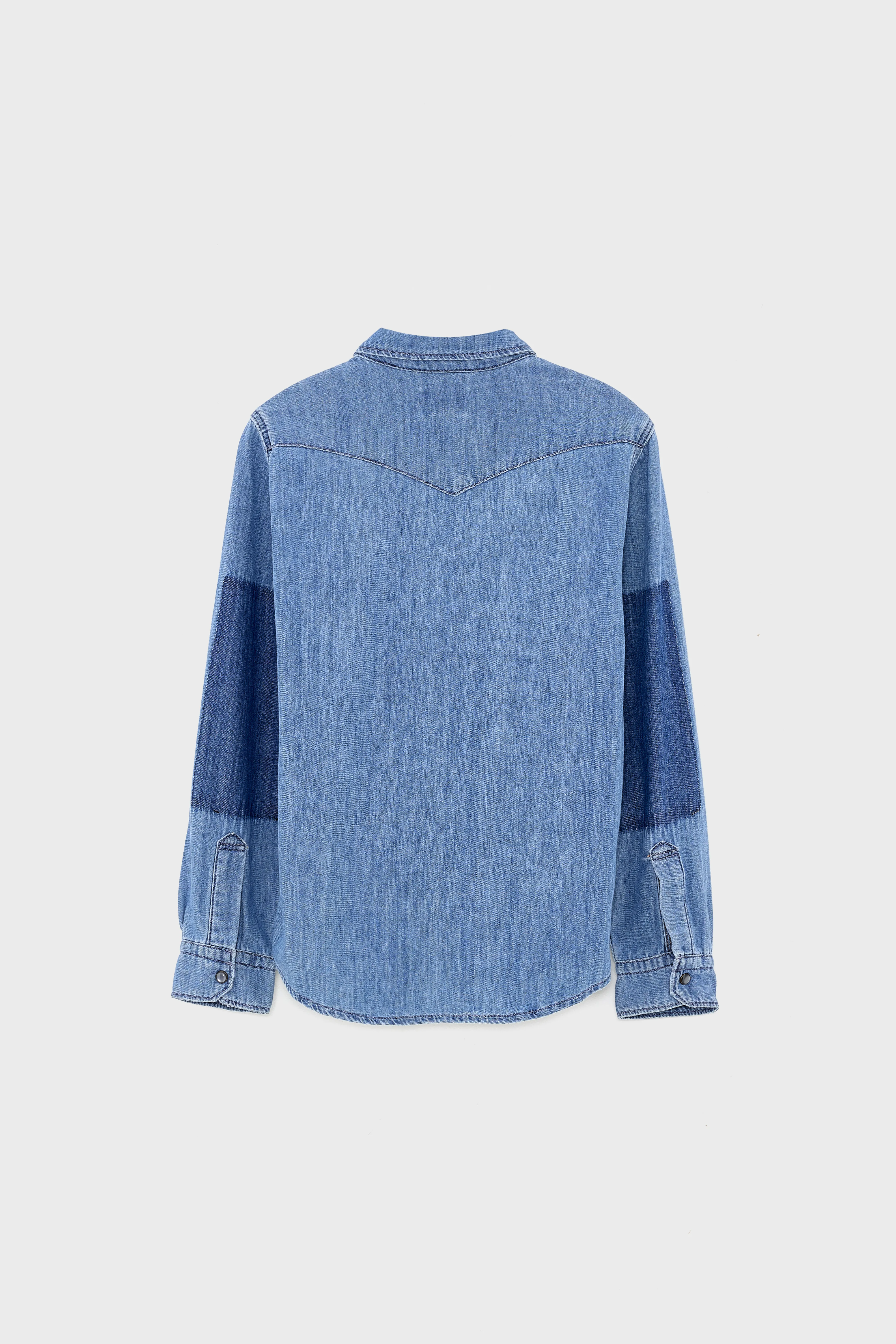 Peio blue denim shirt (242 / B / BLEACH) - Image 3