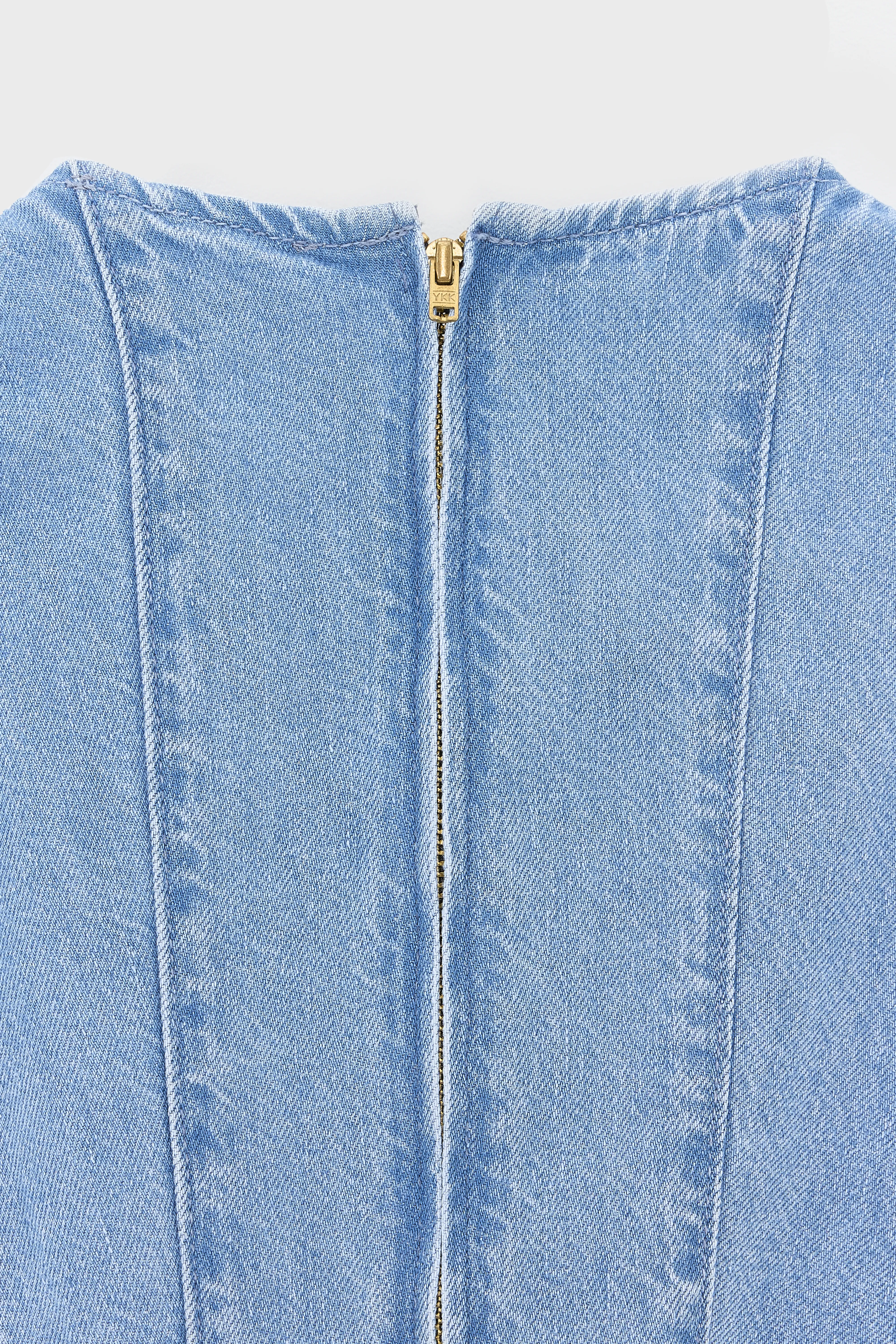 Prety mini denim dress (261 / G / MD BLUE BLEACH) - Image 5