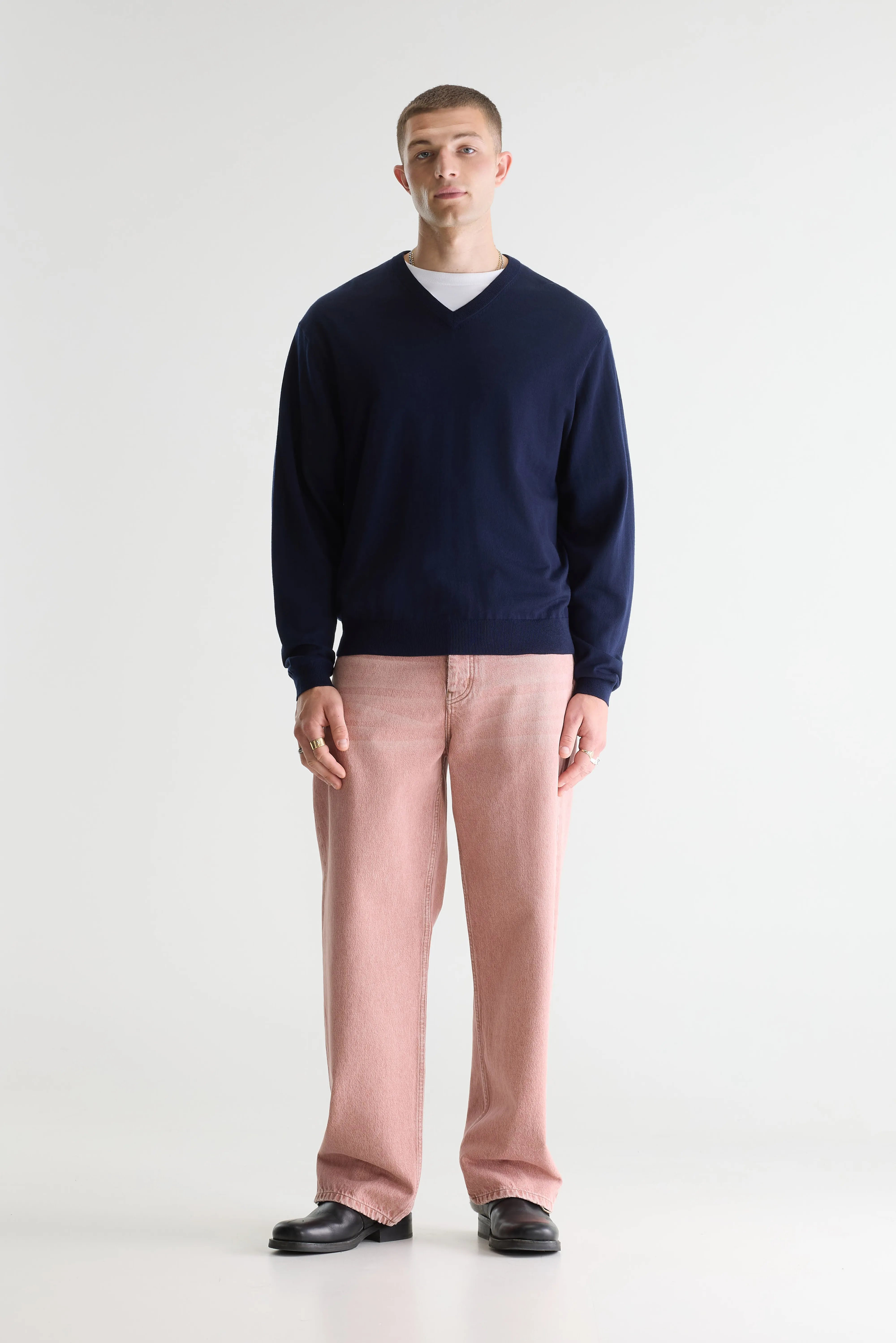 Dilwy v-neck sweater (261 / M / NAVY) - Image 2