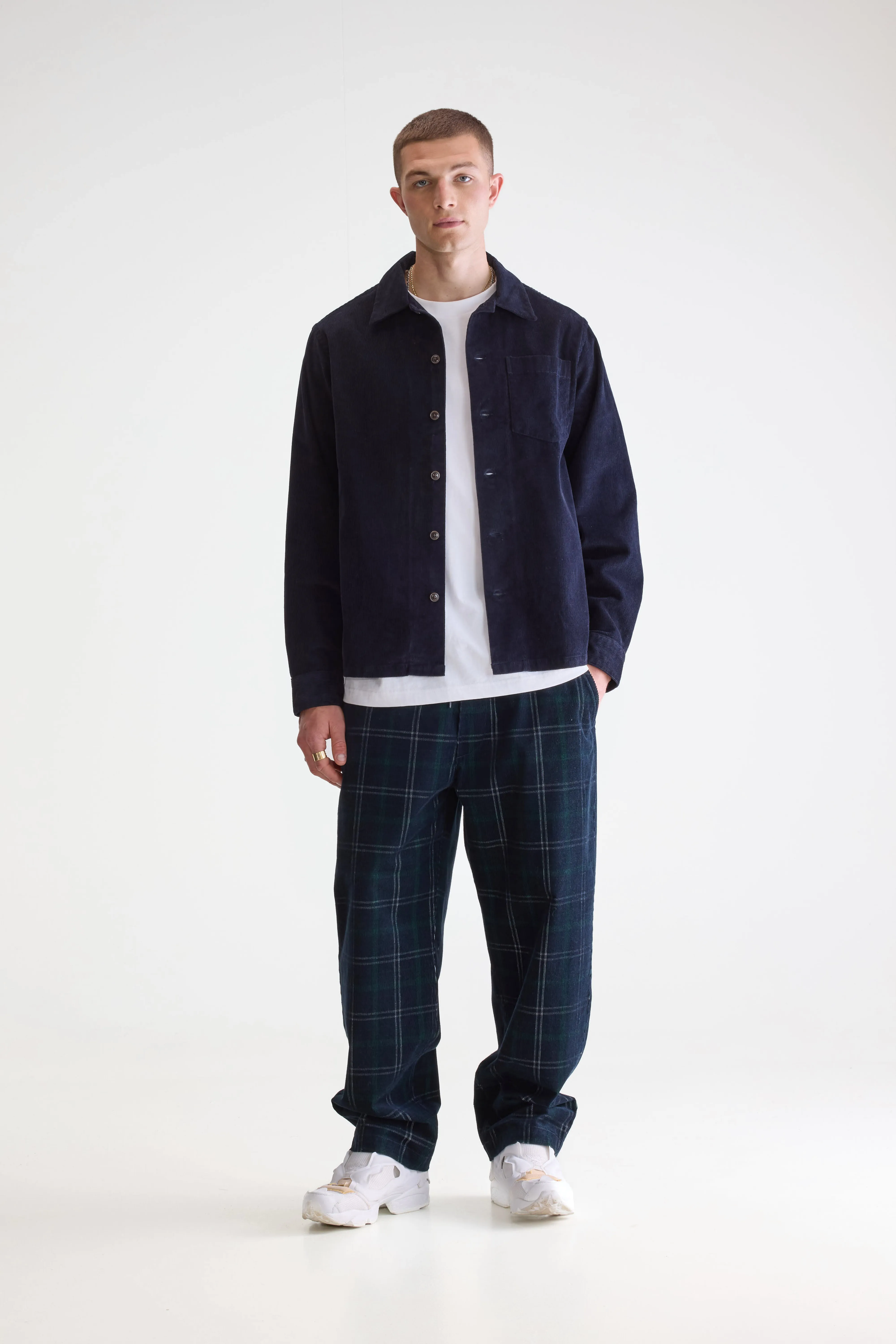 Goney navy blue corduroy overshirt (242 / M / NAVY) - Image 3