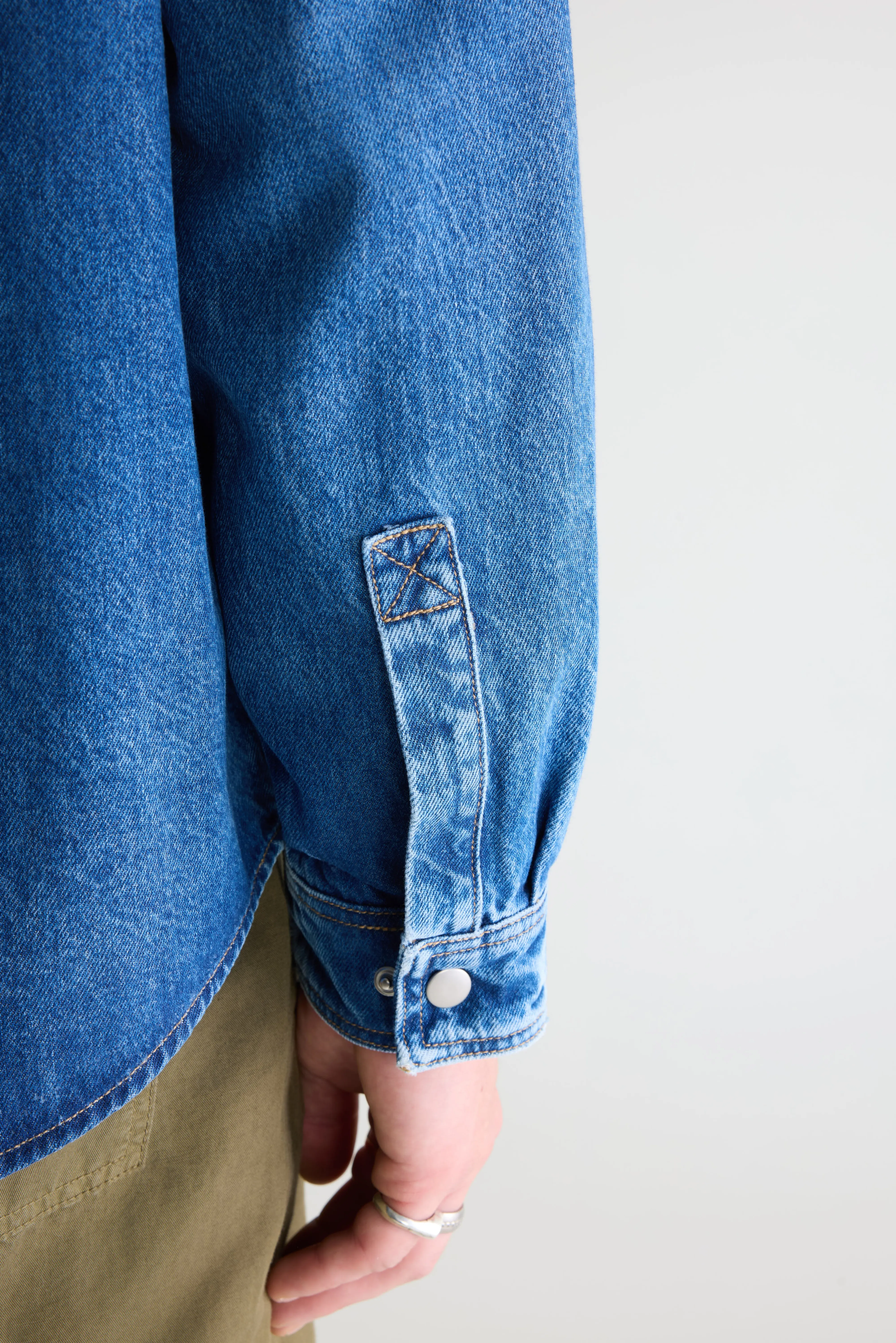 Poach denim overshirt (261 / M / MD BLUE MARBLE) - Image 5