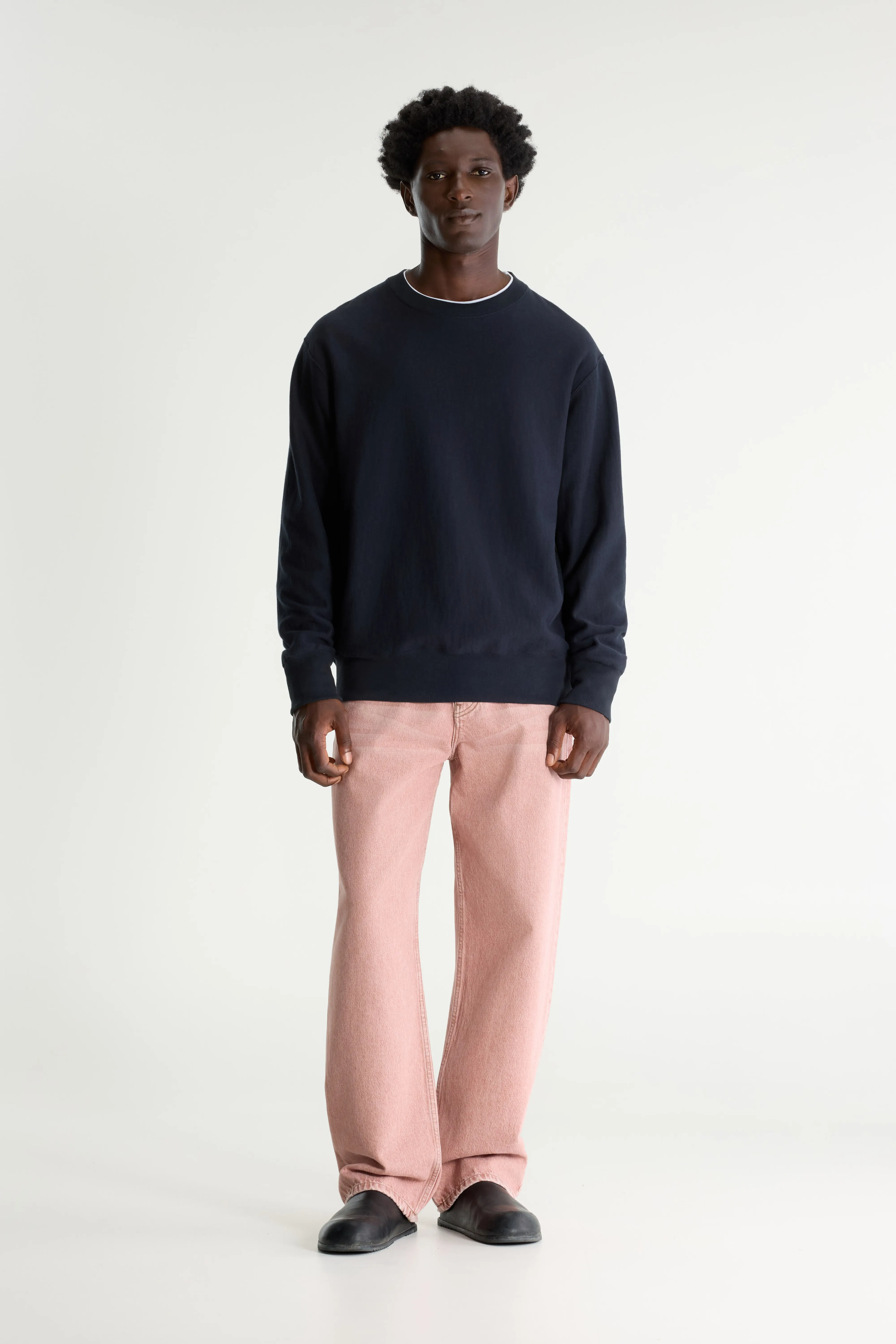 Flake crewneck navy sweatshirt (242 / M / NAVY) - Image 3