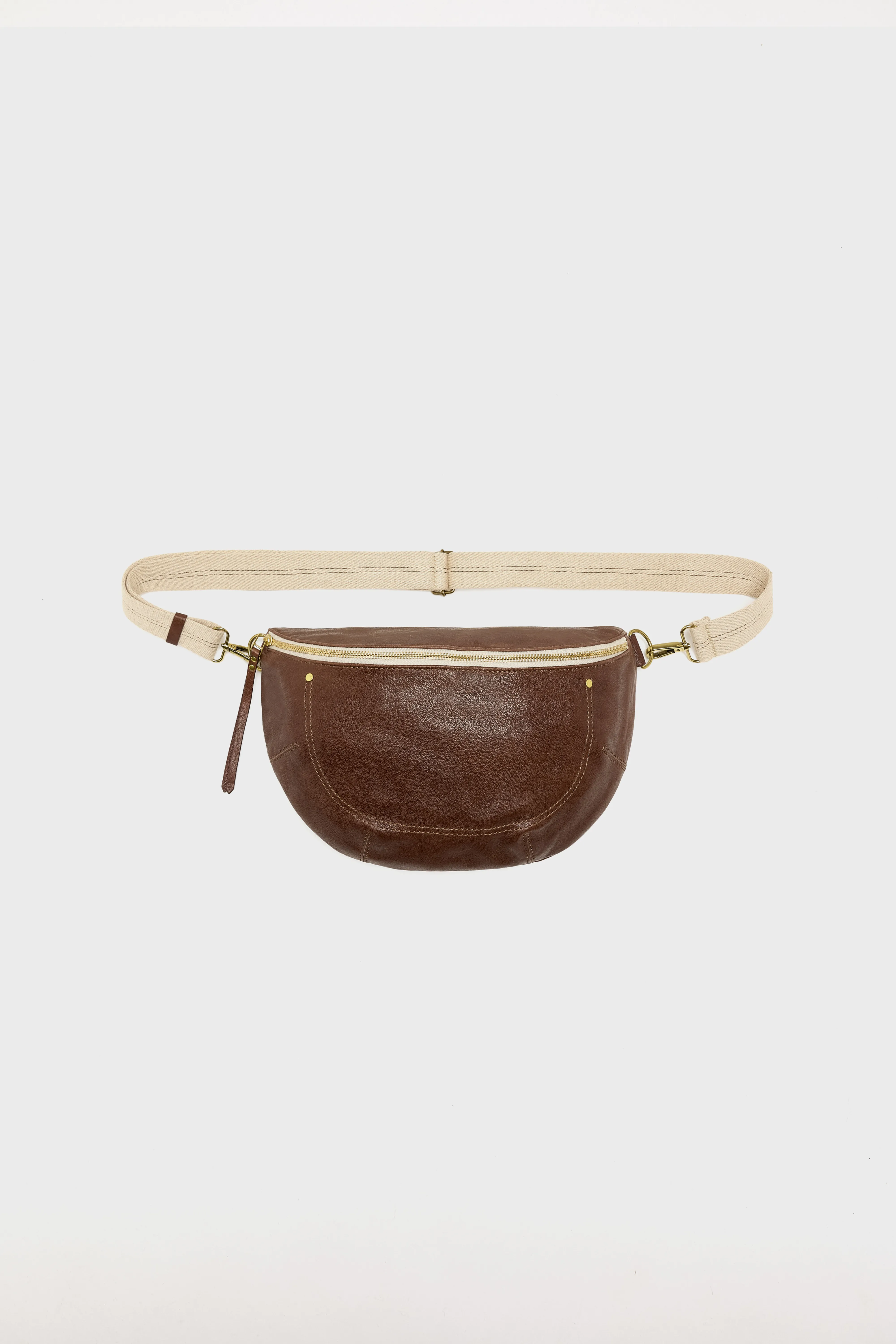 Souply brown leather sling bag (252 / W / ECUREUIL) - Image 4