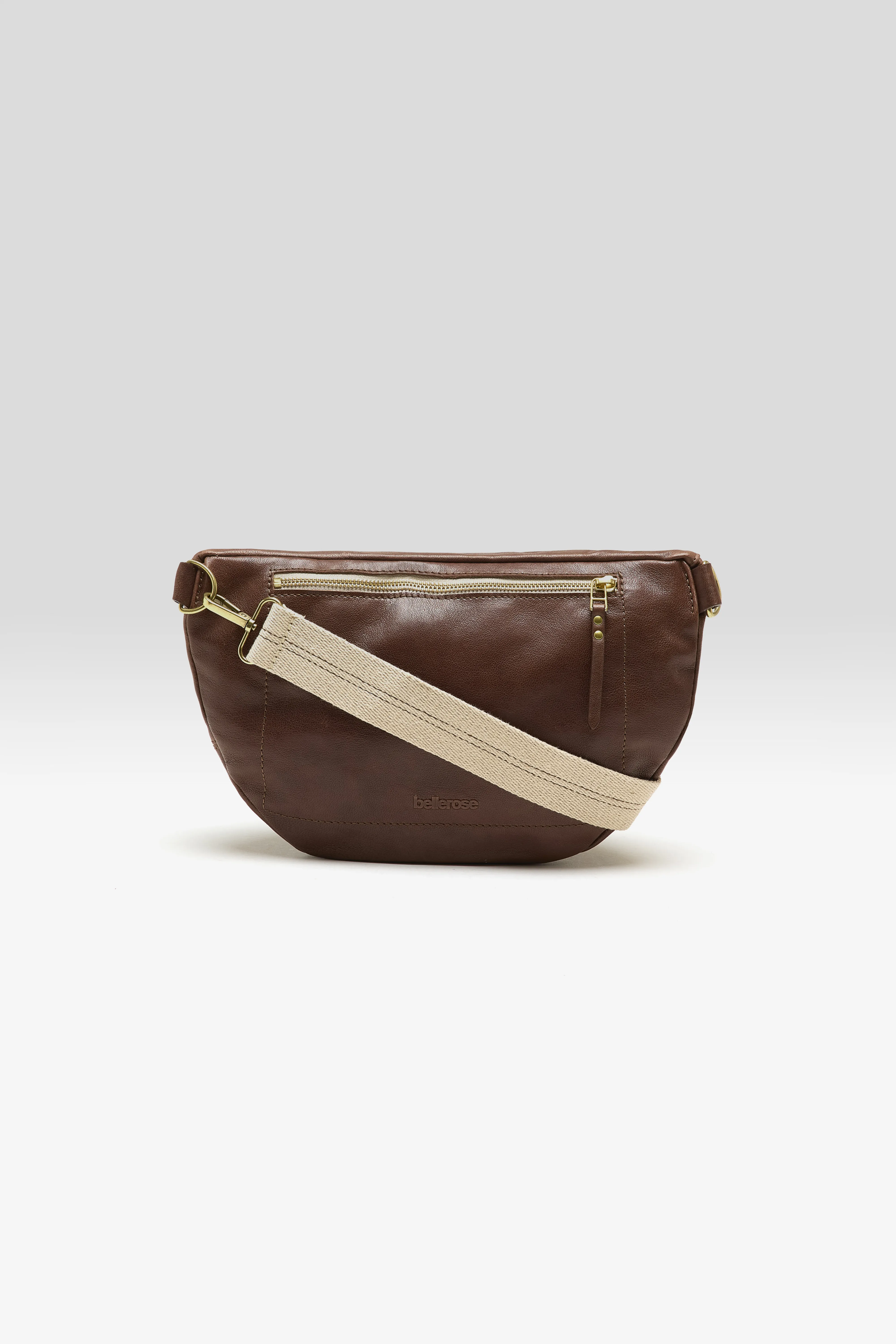 Souply brown leather sling bag (252 / W / ECUREUIL) - Image 7