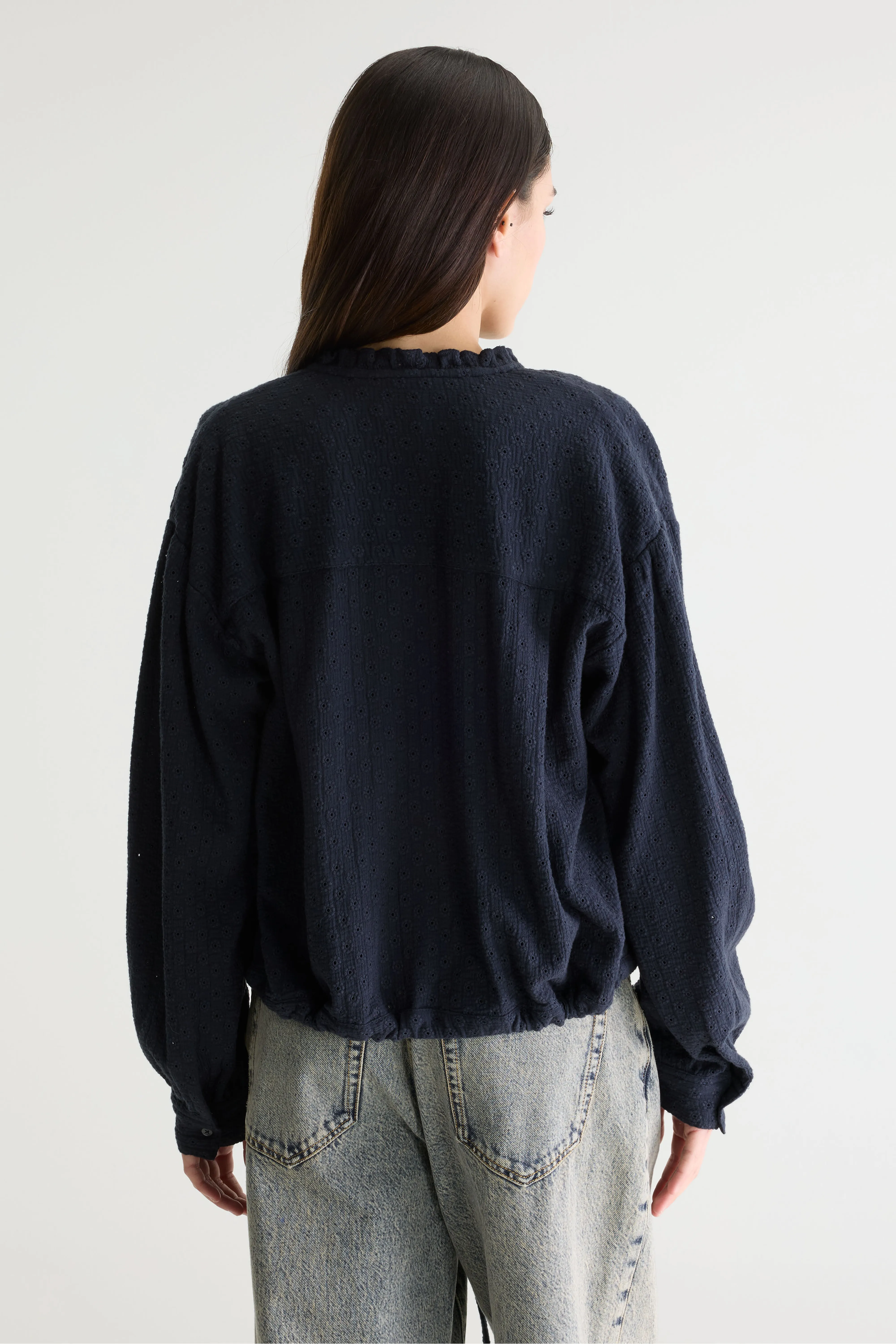 Chelsy embroidered blouse (261 / W / NAVY) - Image 4