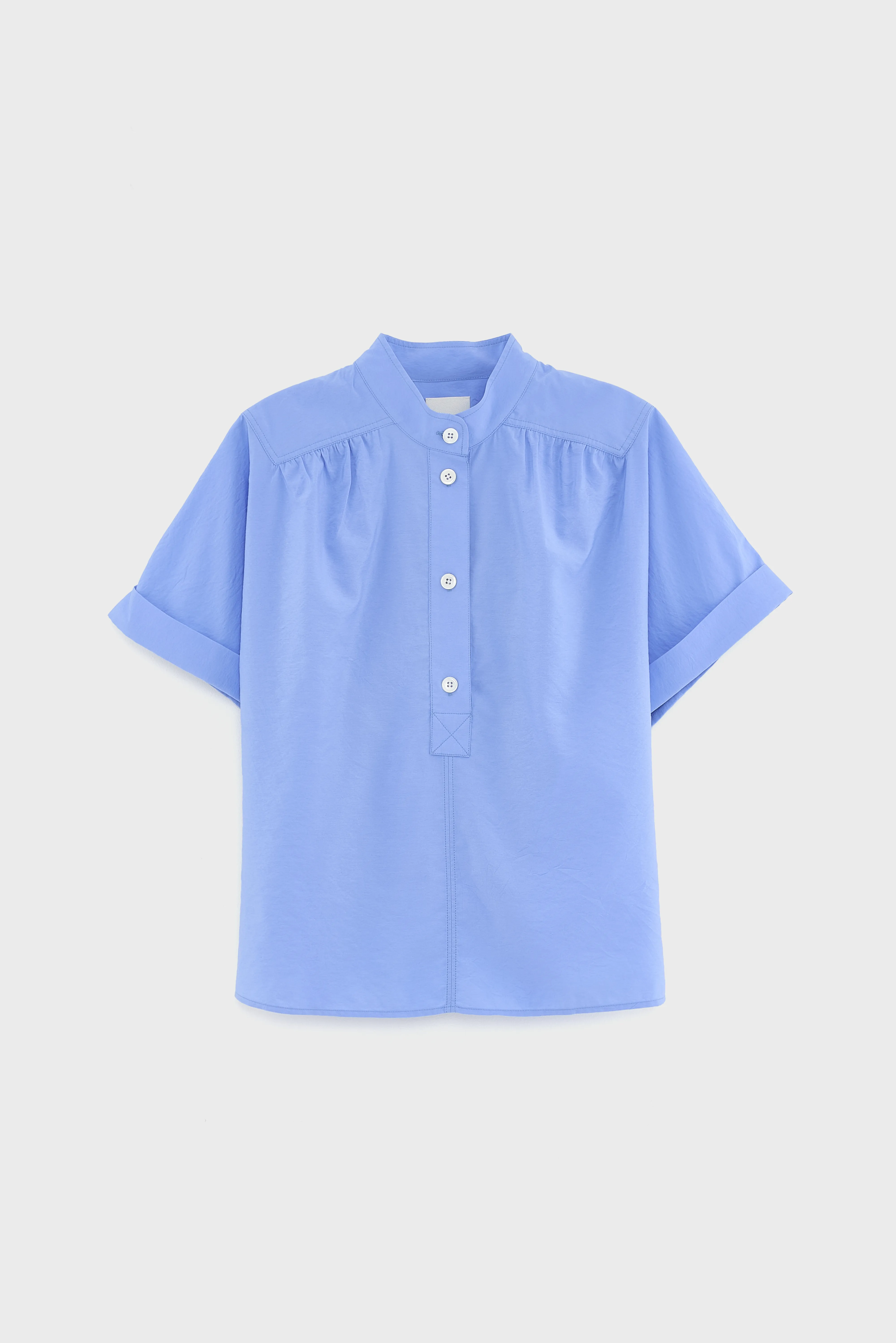 Pear short-sleeve blouse (261 / W / BLUE SHIRT) - Image 7