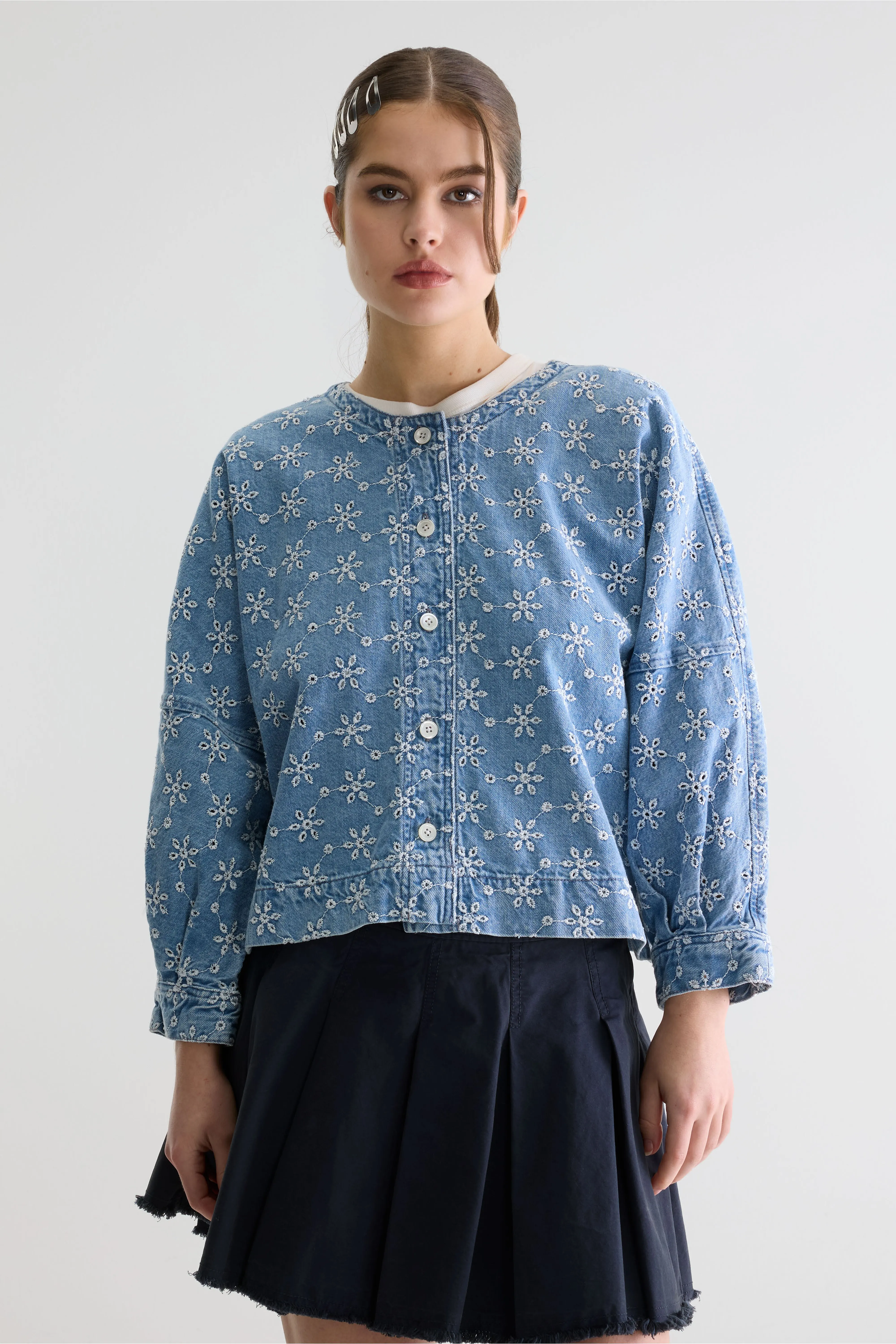 Pinda denim blouse (261 / W / MEDIUM BLEACH) - Image 2