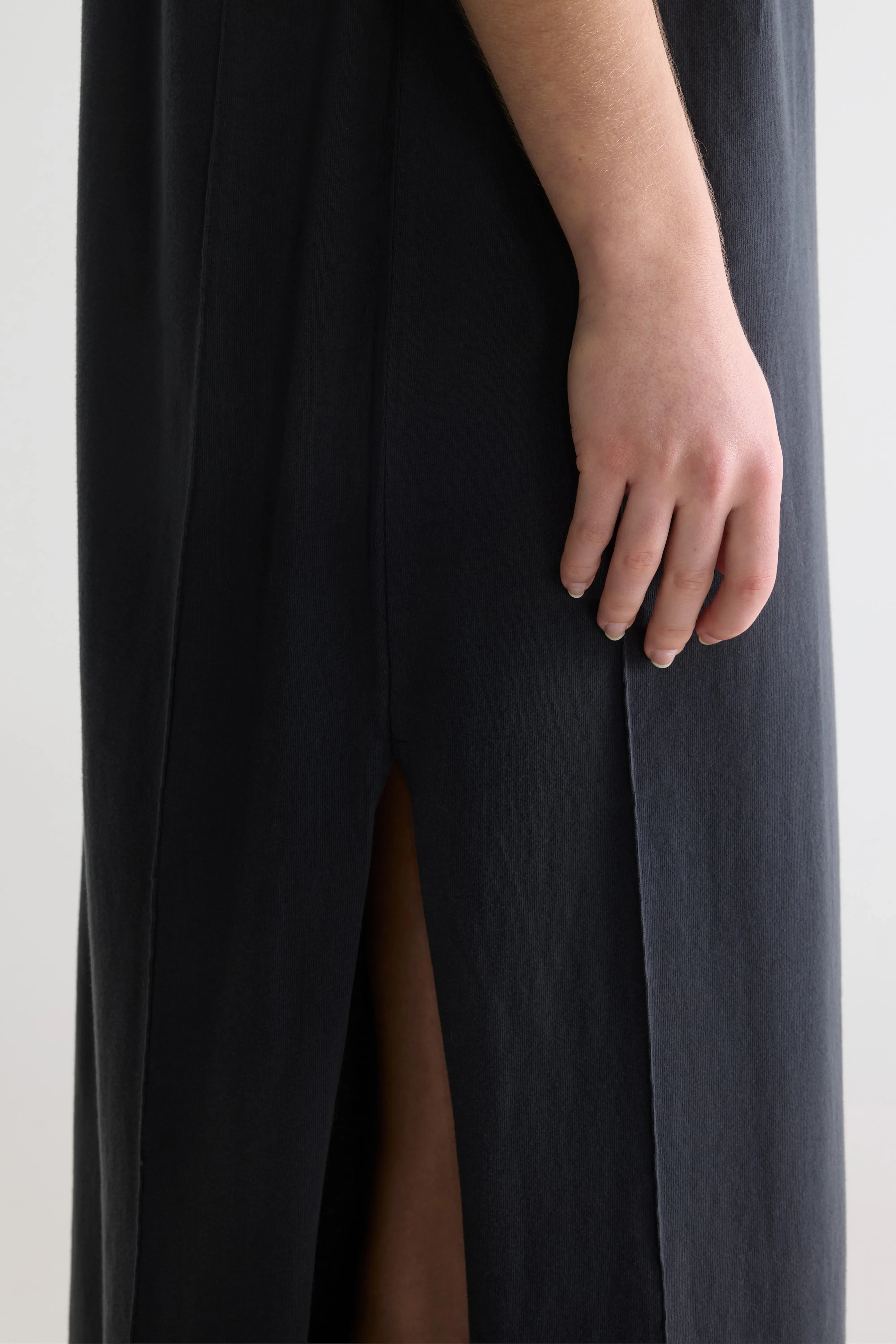 Cling jersey long dress (261 / W / BLACK SAND) - Image 6