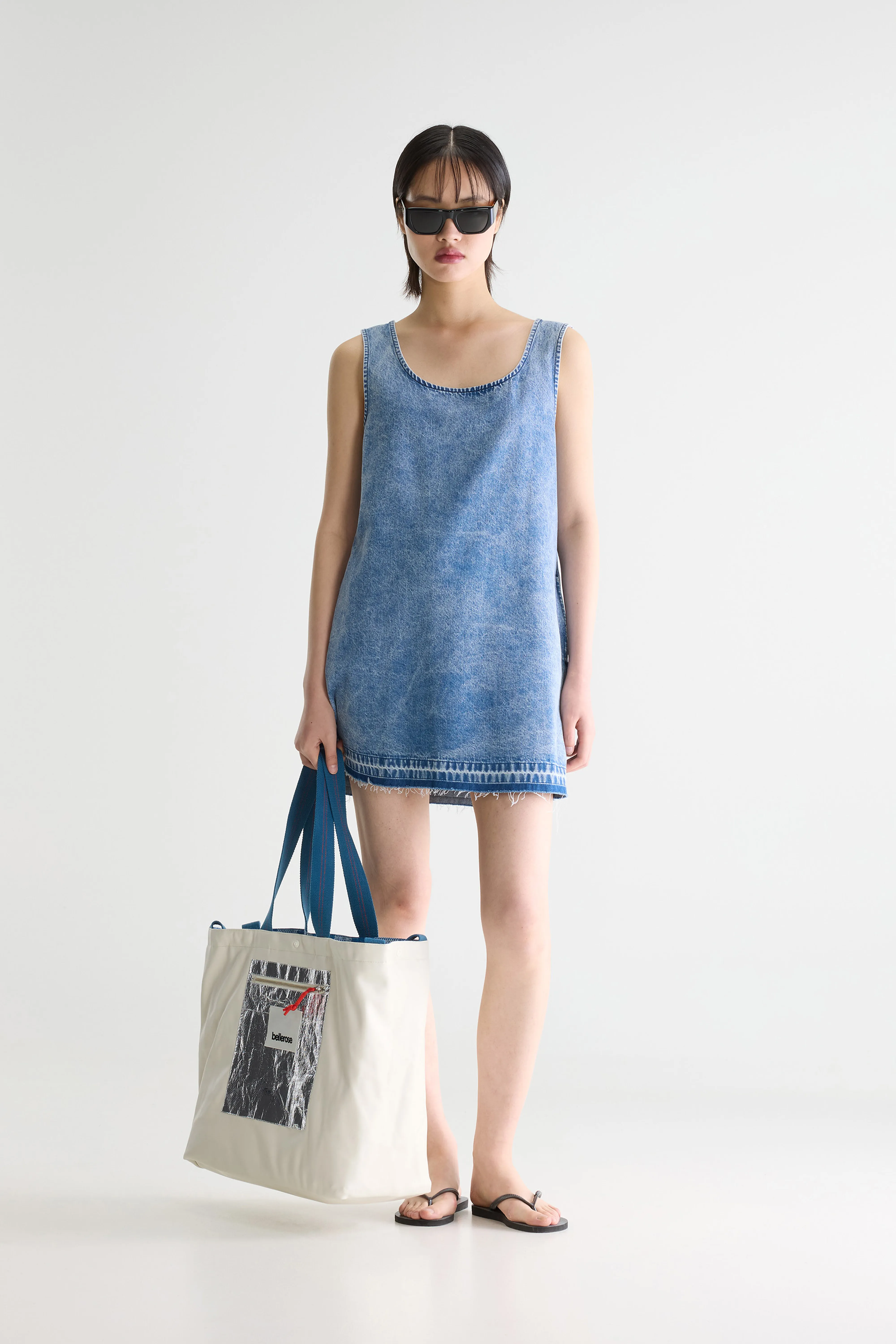 Junie denim mini dress (261 / W / VNTG STONE WASH) - Image 2