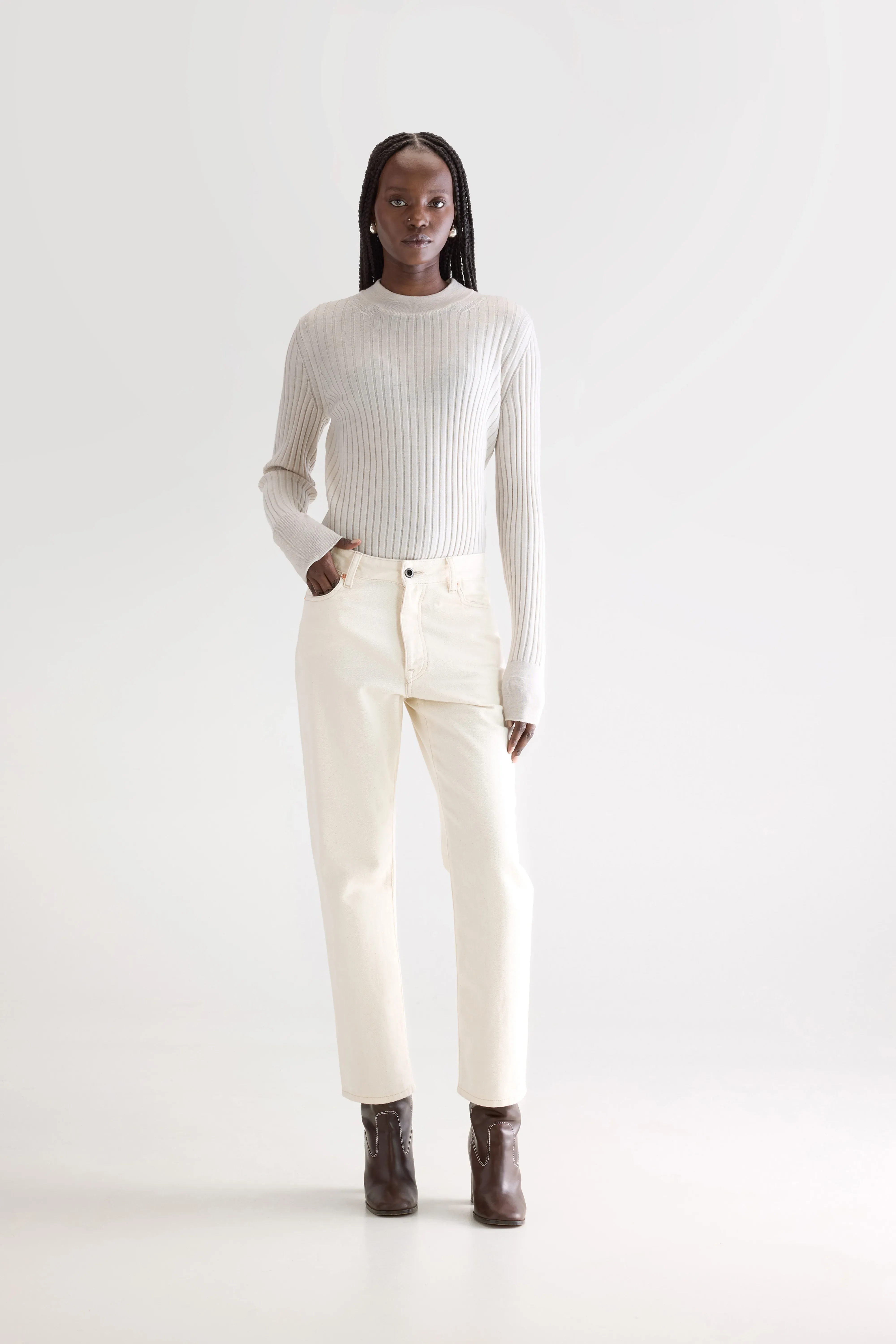 Denim N. 34 - Regular ecru jeans (242 / W / NATURAL) - Image 2