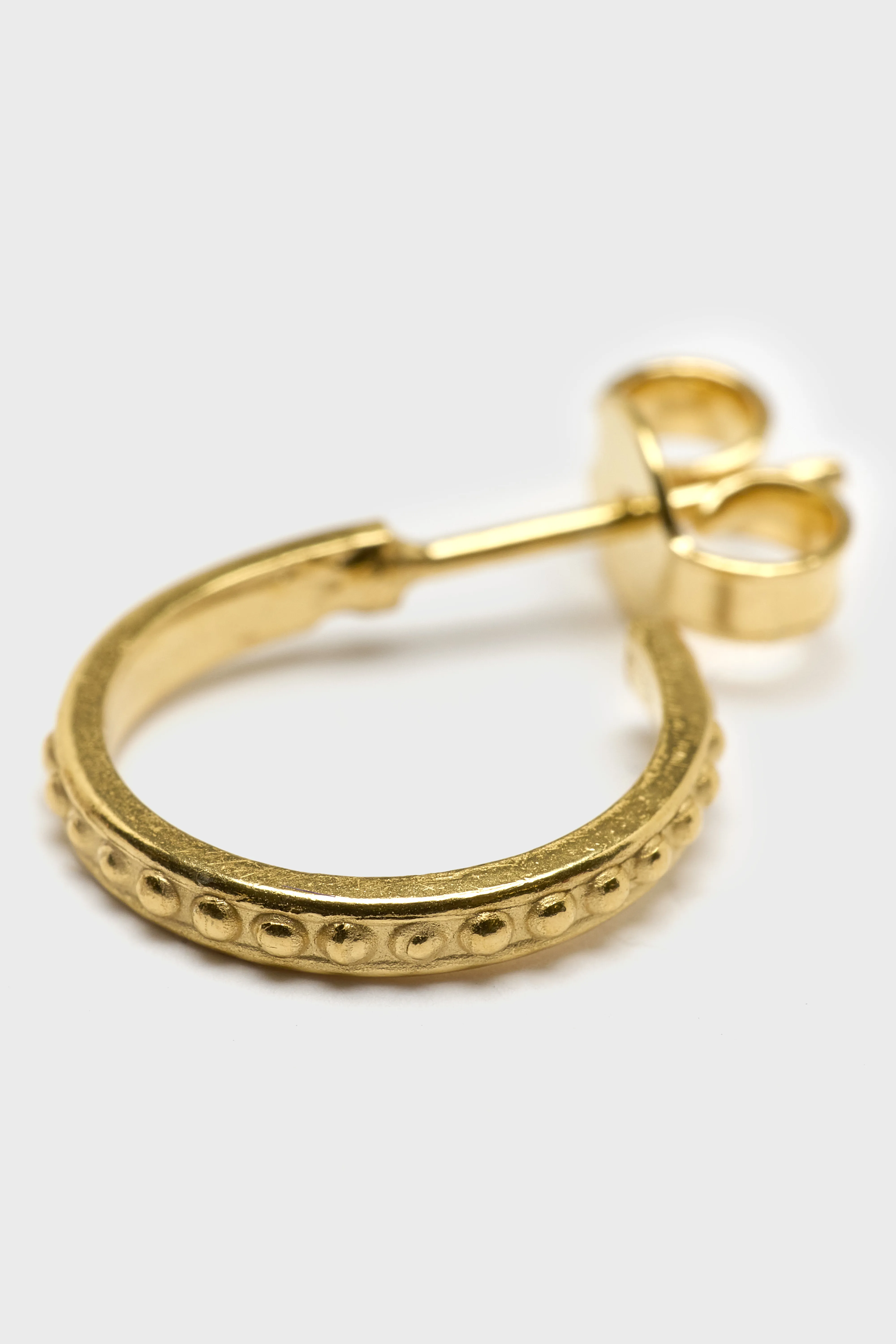 Dotted Hoop Earrings  (261 / W / GOLD) - Image 3