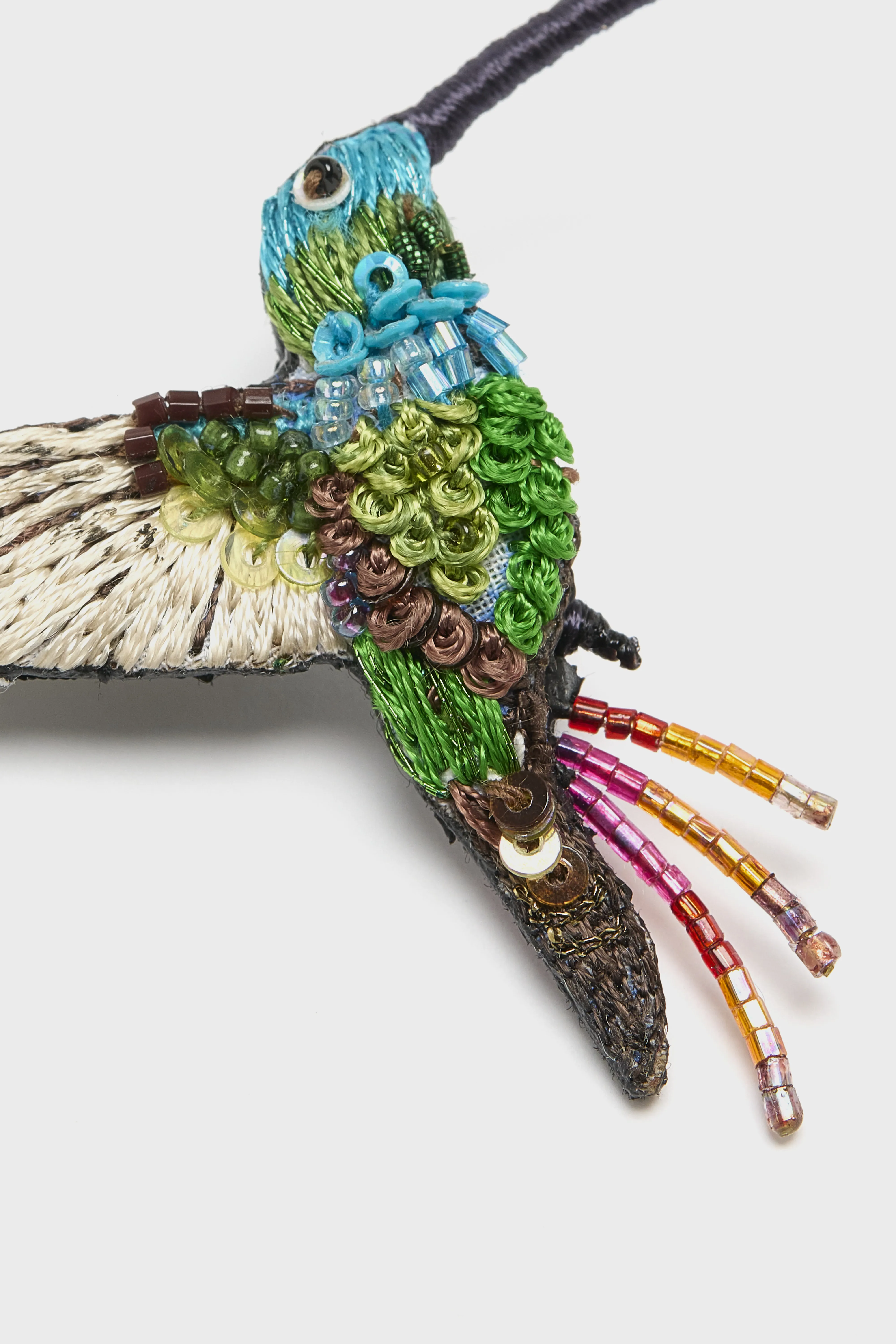 Emerald Chin Hummingbird Brooch Pin  (261 / W / MULTICOLOR) - Image 4