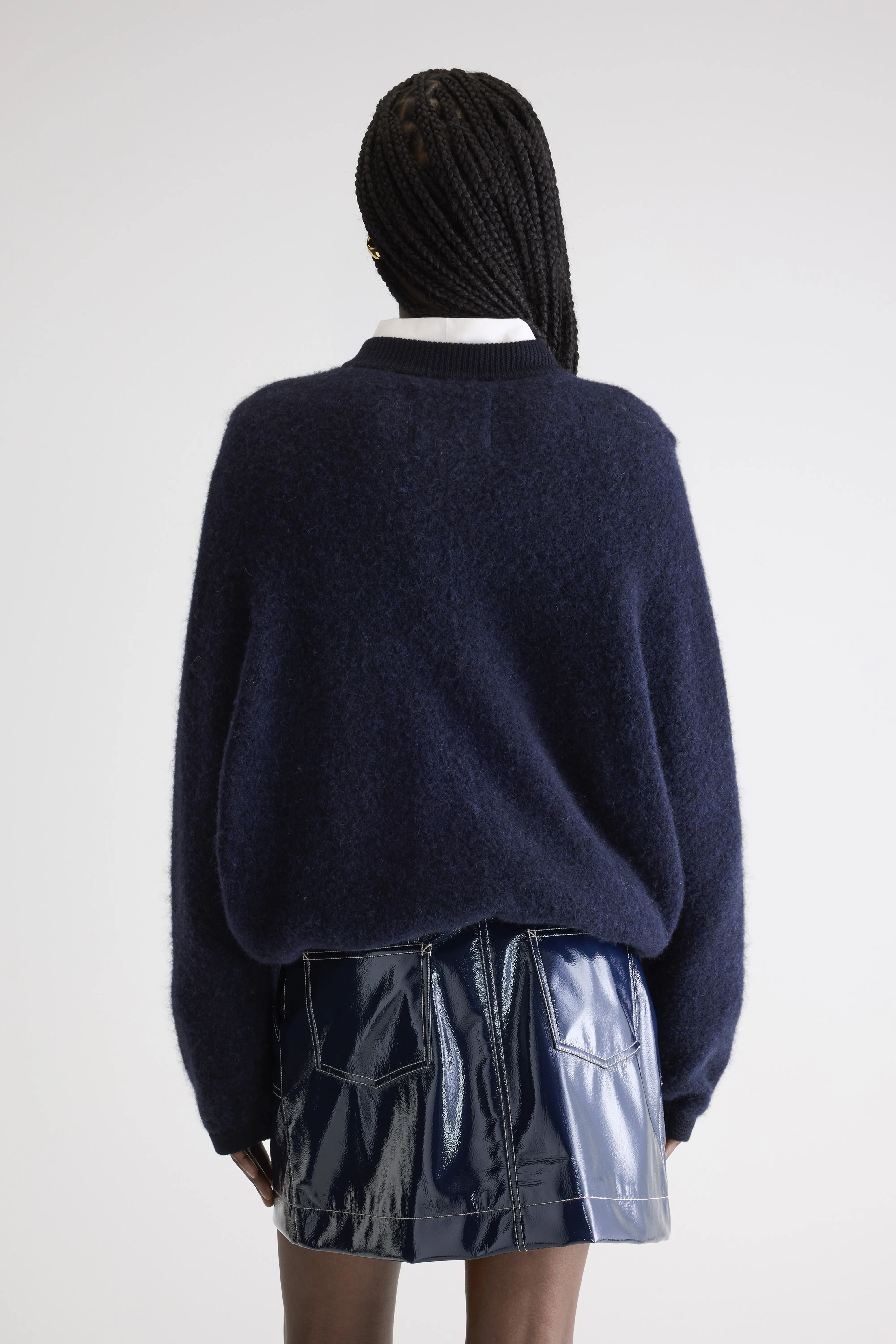 Asedi navy blue zip-up cardigan (252 / W / NAVY) - Image 4
