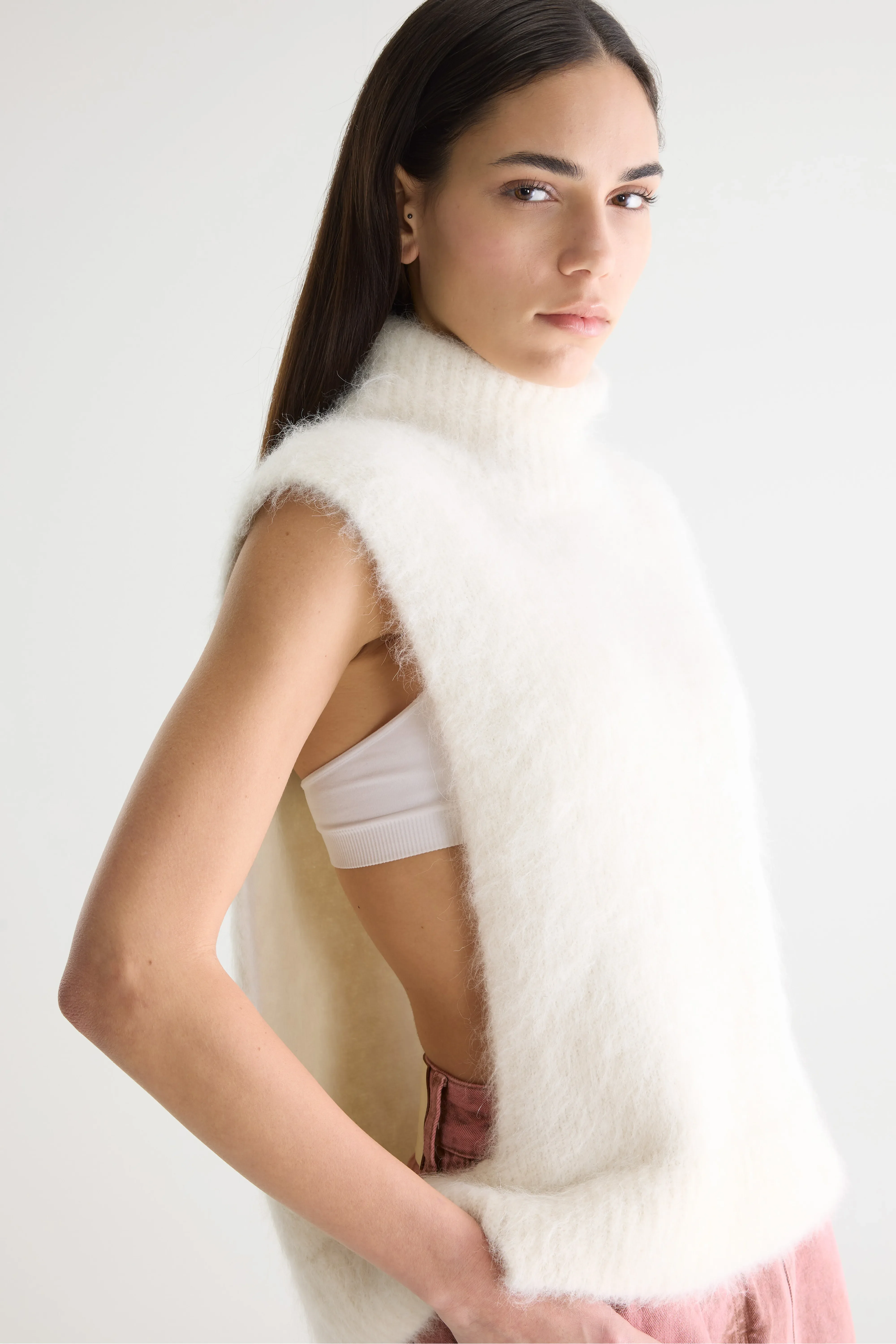 Daren beige sleeveless sweater (252 / W / NATURAL) - Image 5