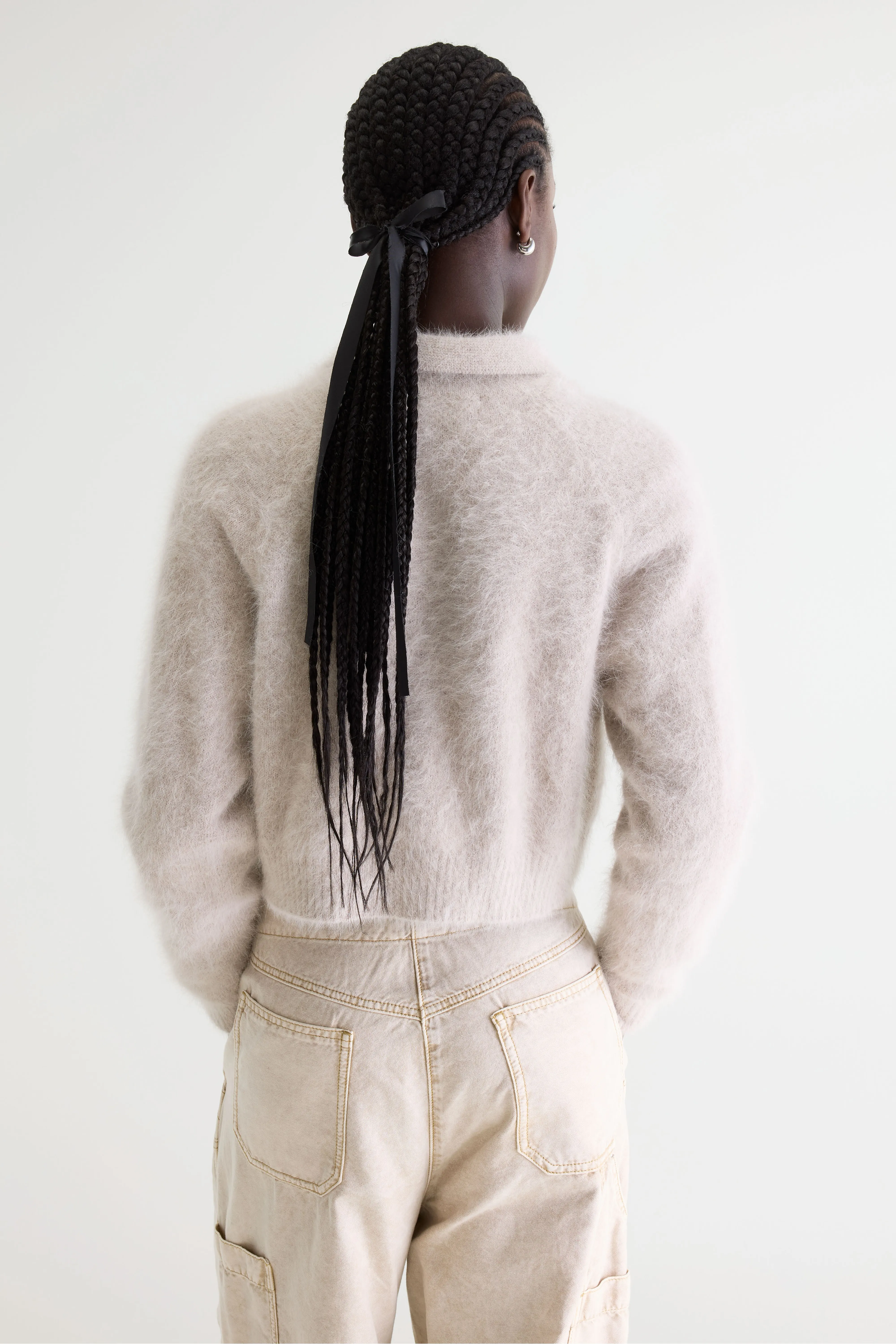 Datco angora-blend cardigan (261 / W / LIGHT GREY) - Image 4