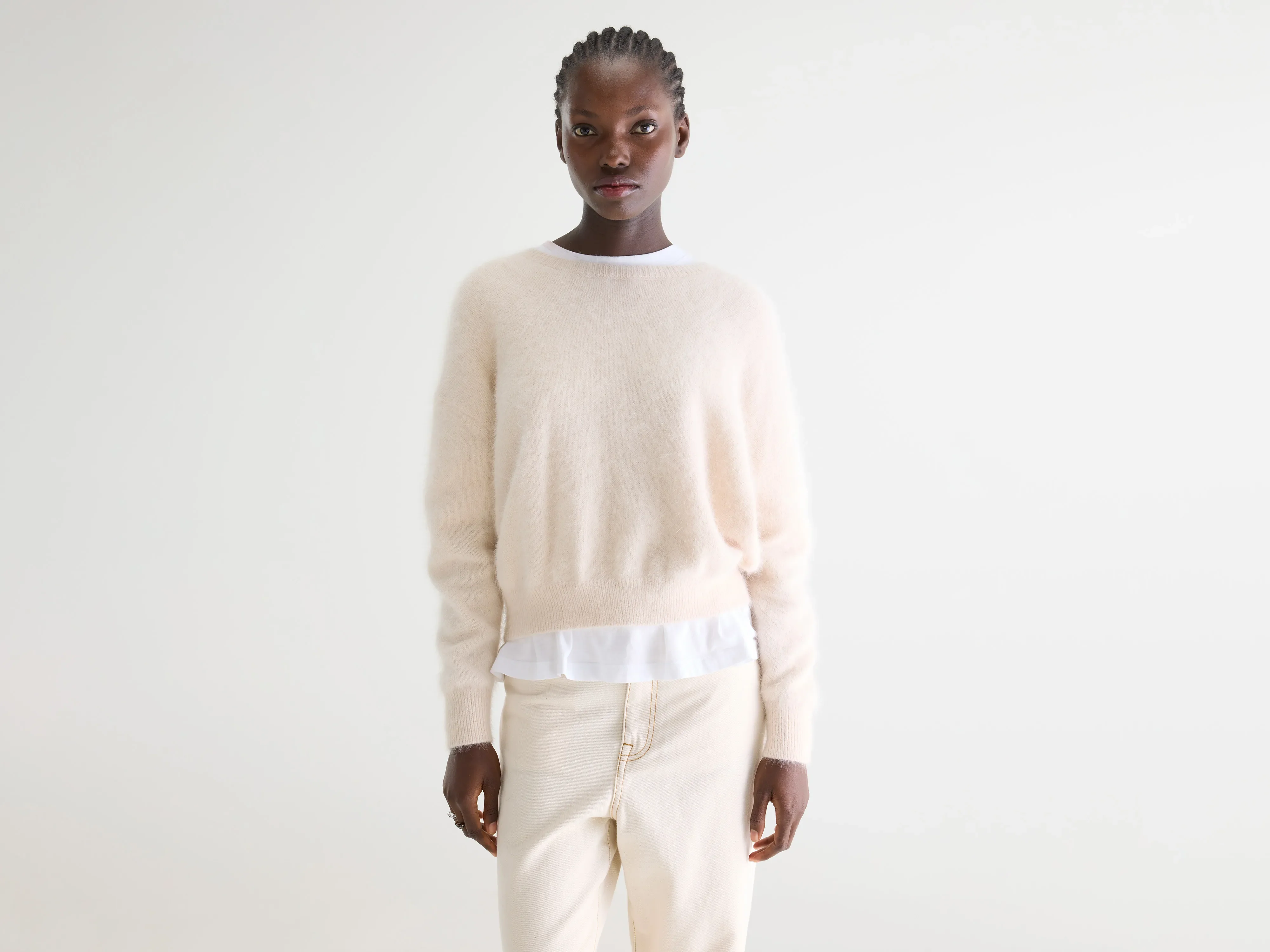 Datus angora-blend ecru sweater (252 / W / PARCHEMIN)