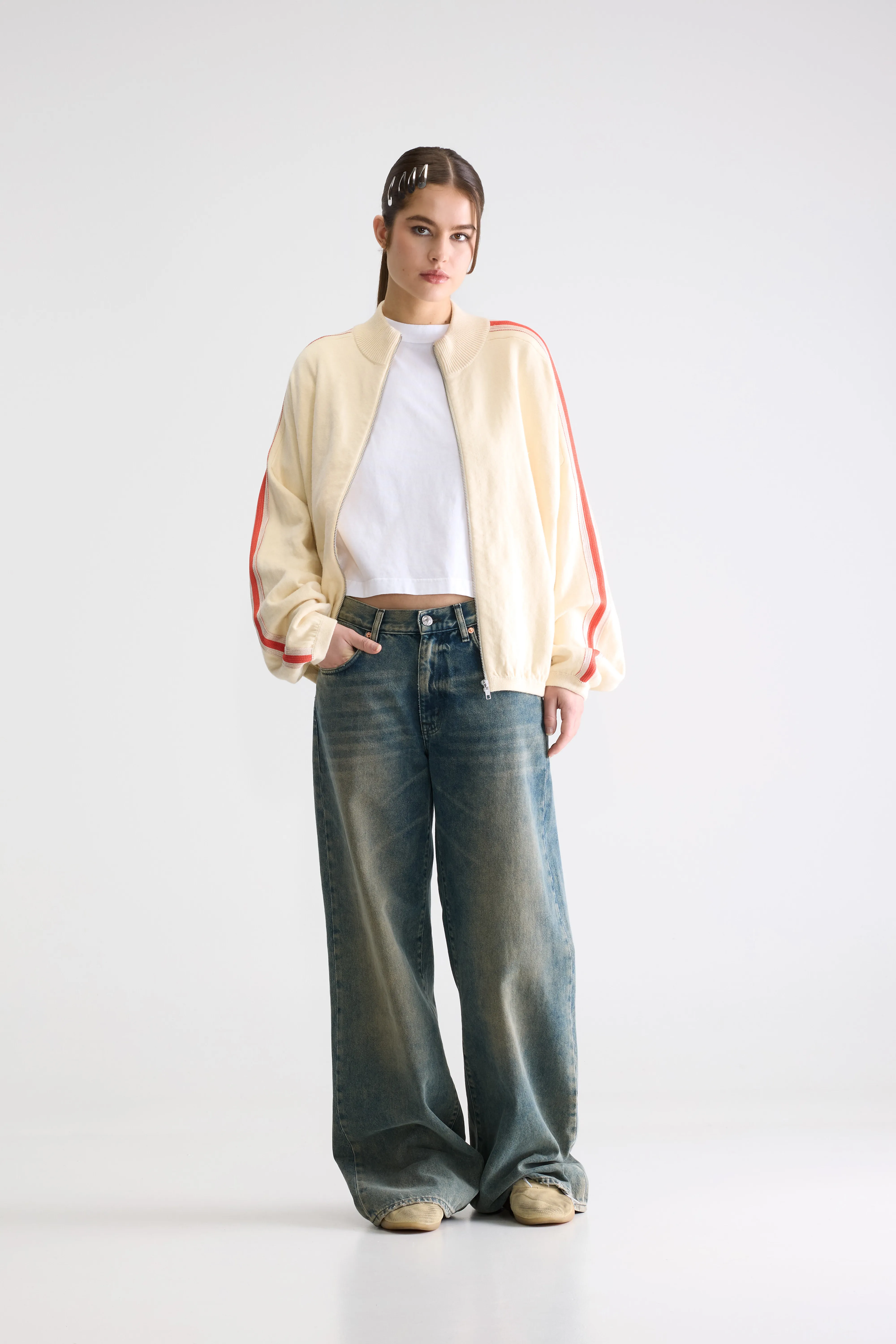 Gerta zip-up cardigan (261 / W / MILKY WAY) - Image 3