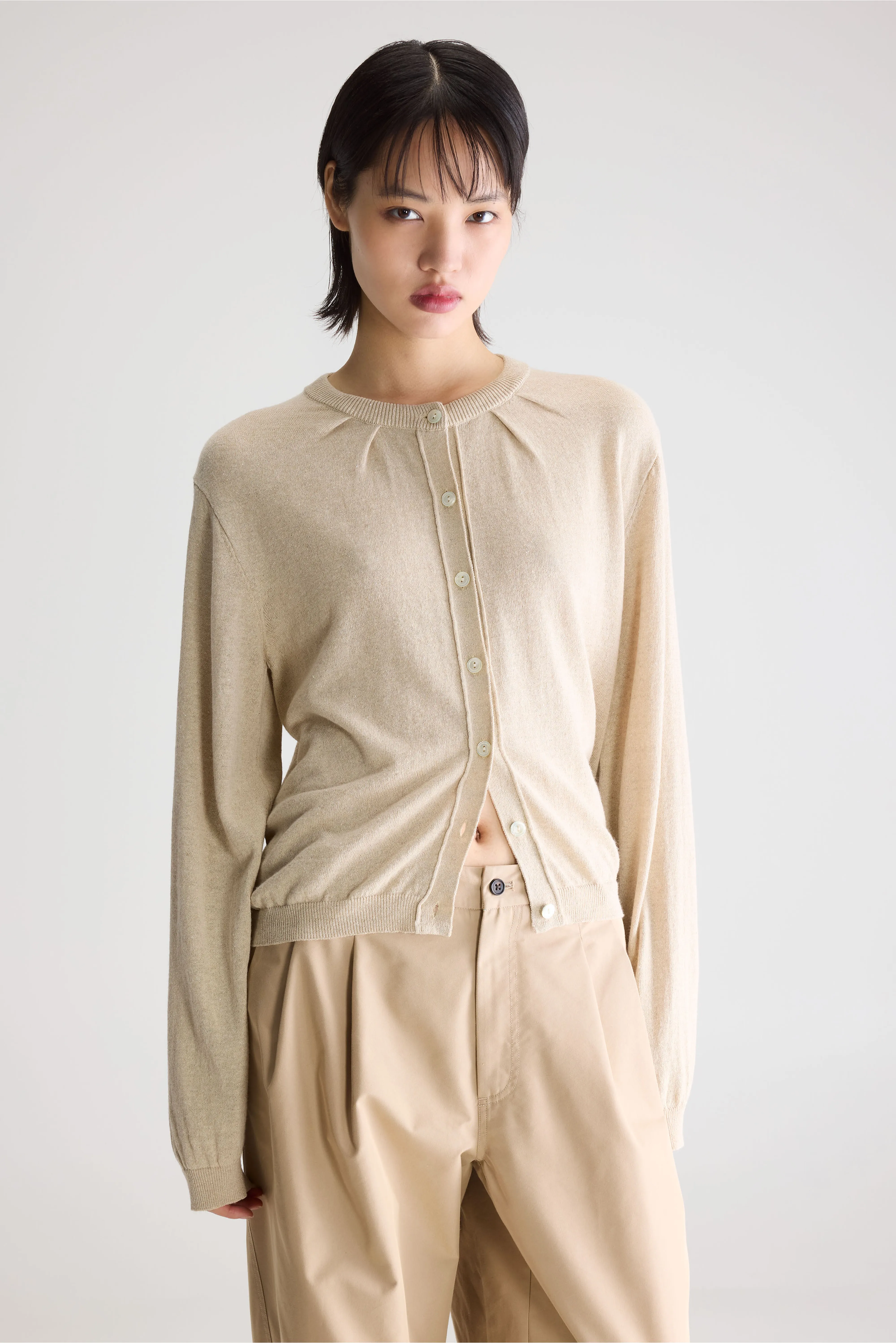 North crewneck cardigan (261 / W / OATMEAL) - Image 2