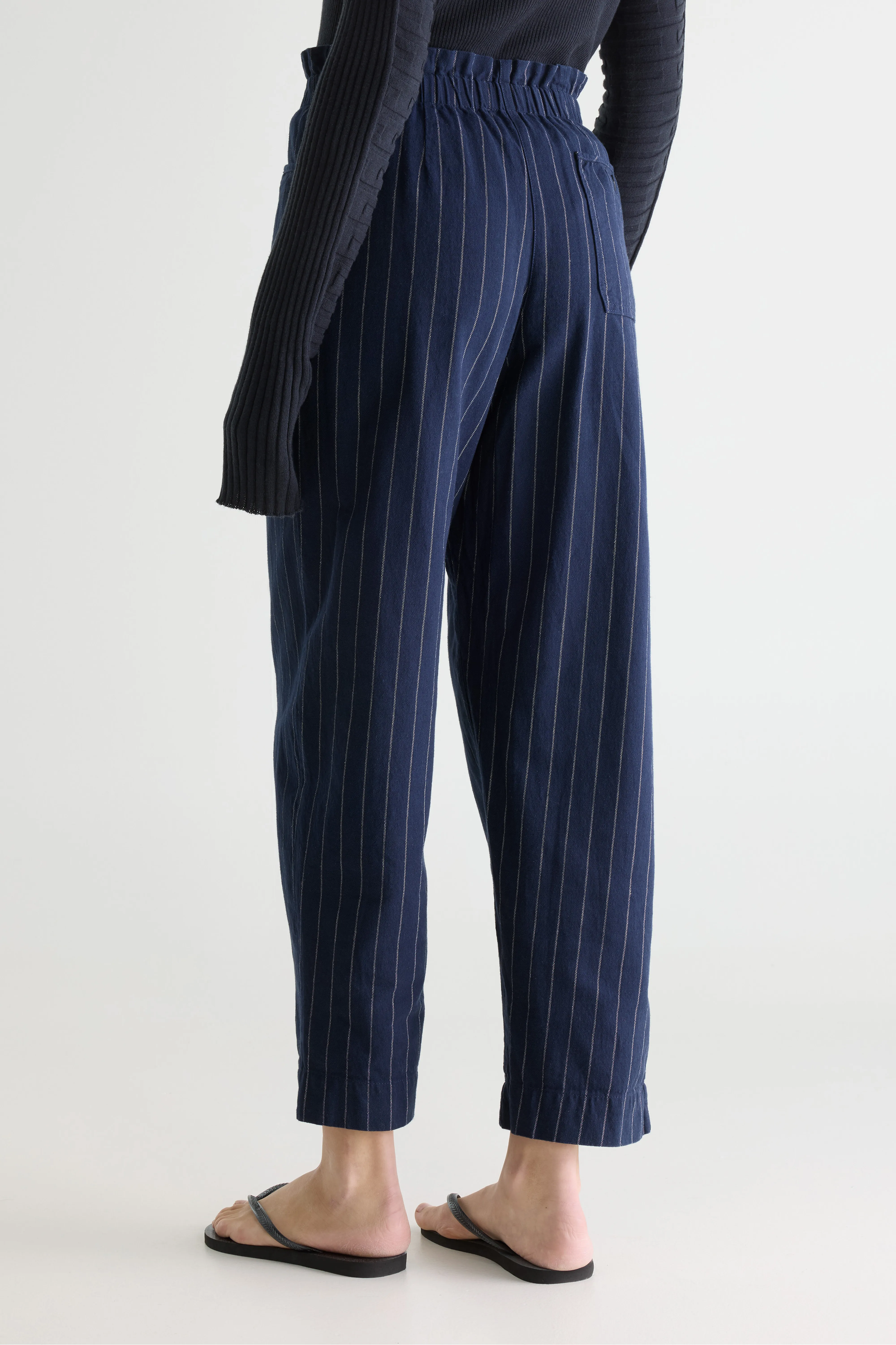 Lilo paperbag navy trousers (252 / W / STRIPE A) - Image 4