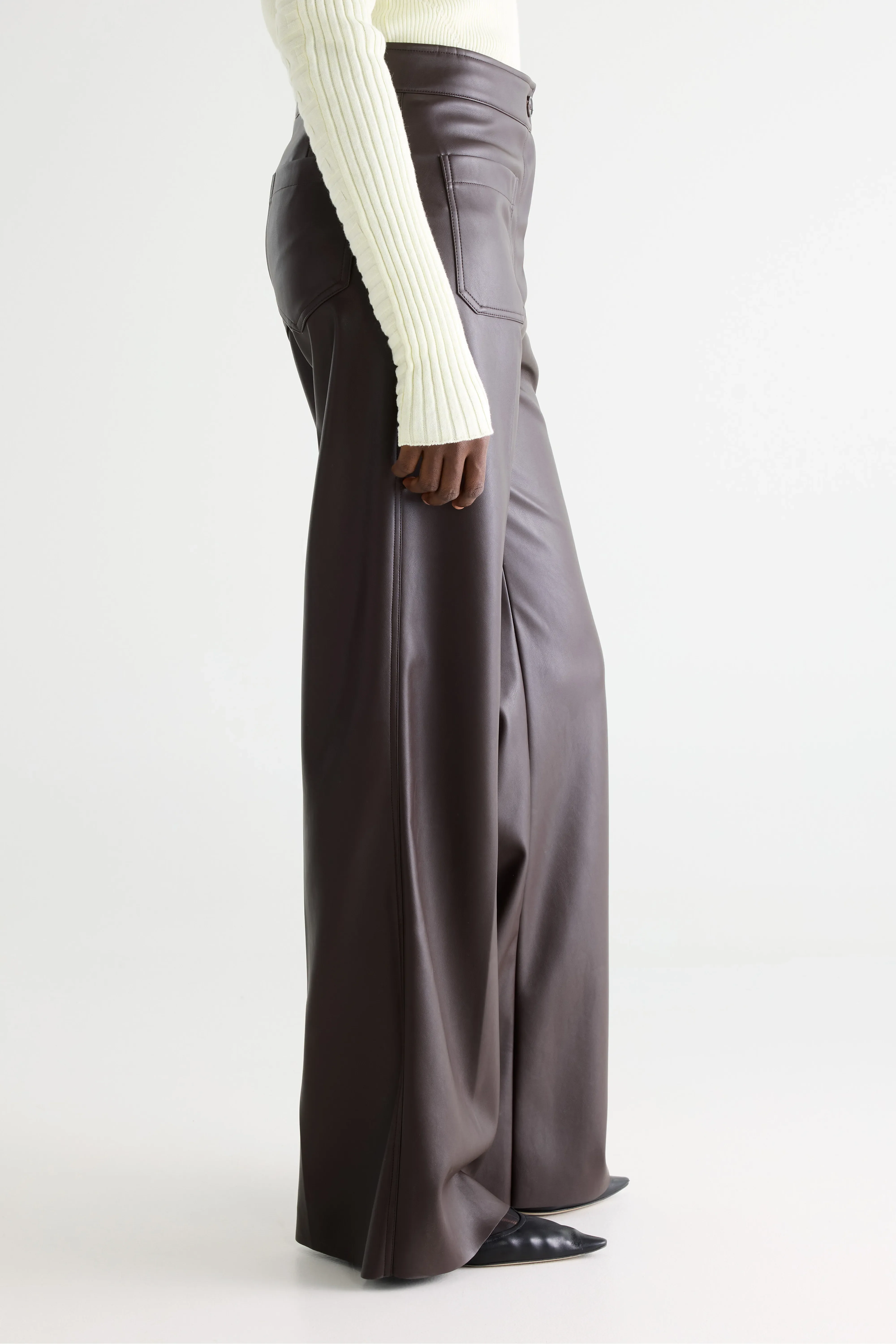 Vinj faux-leather trousers (261 / W / DARK ROAST) - Image 5