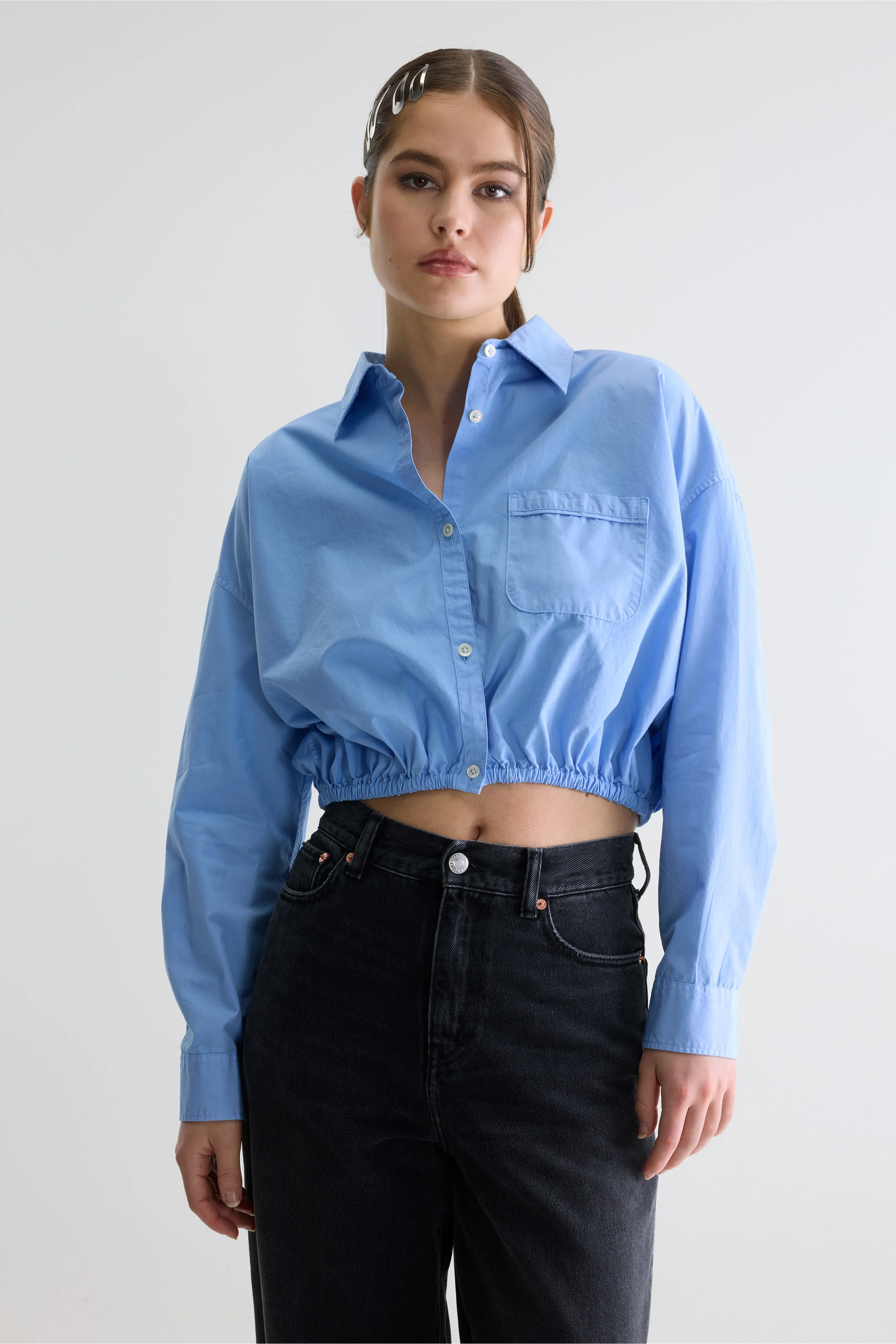 Gemma cropped shirt (261 / W / BLUE SHIRT) - Image 2