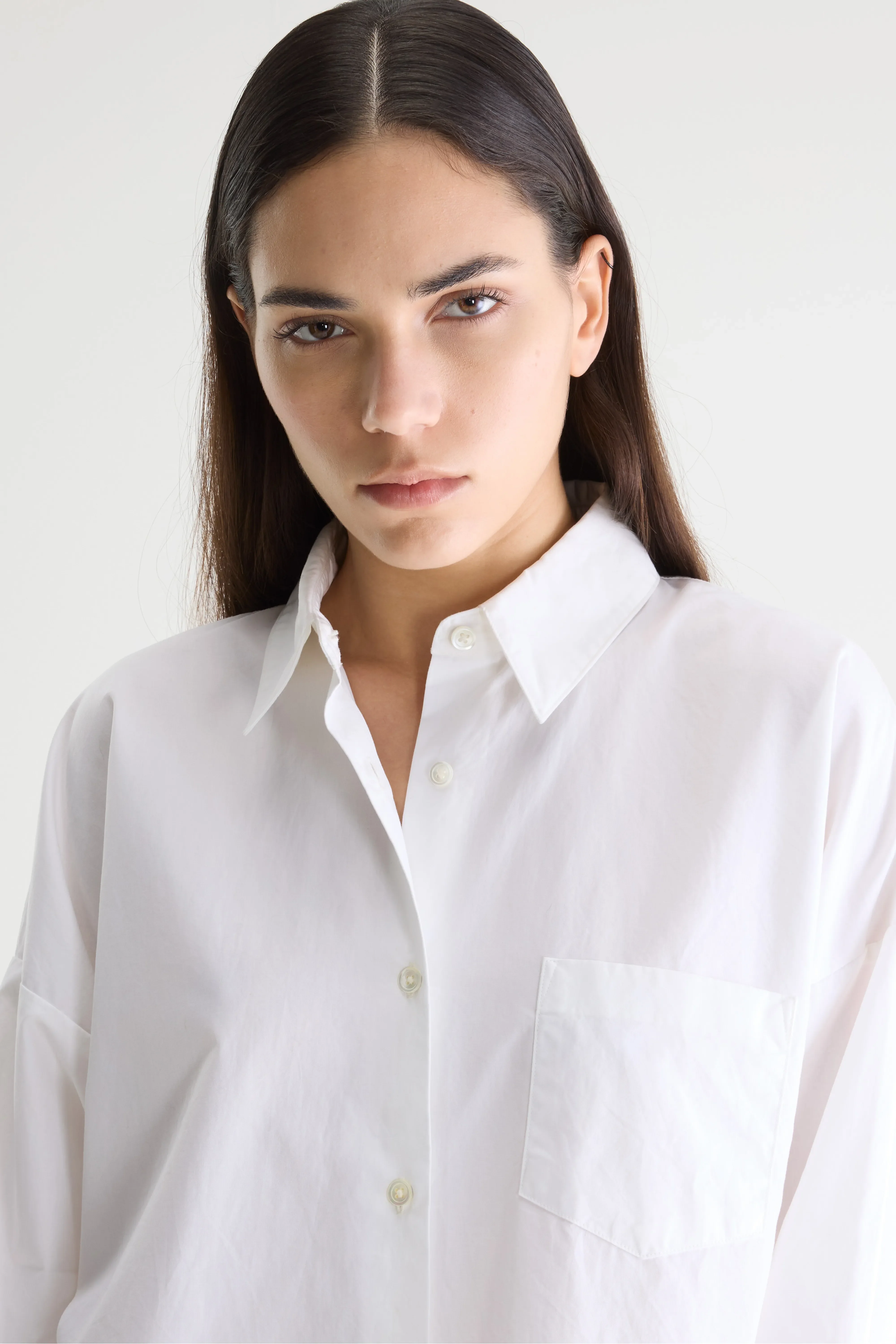 Giorgia white poplin shirt (252 / W / WHITE) - Image 5