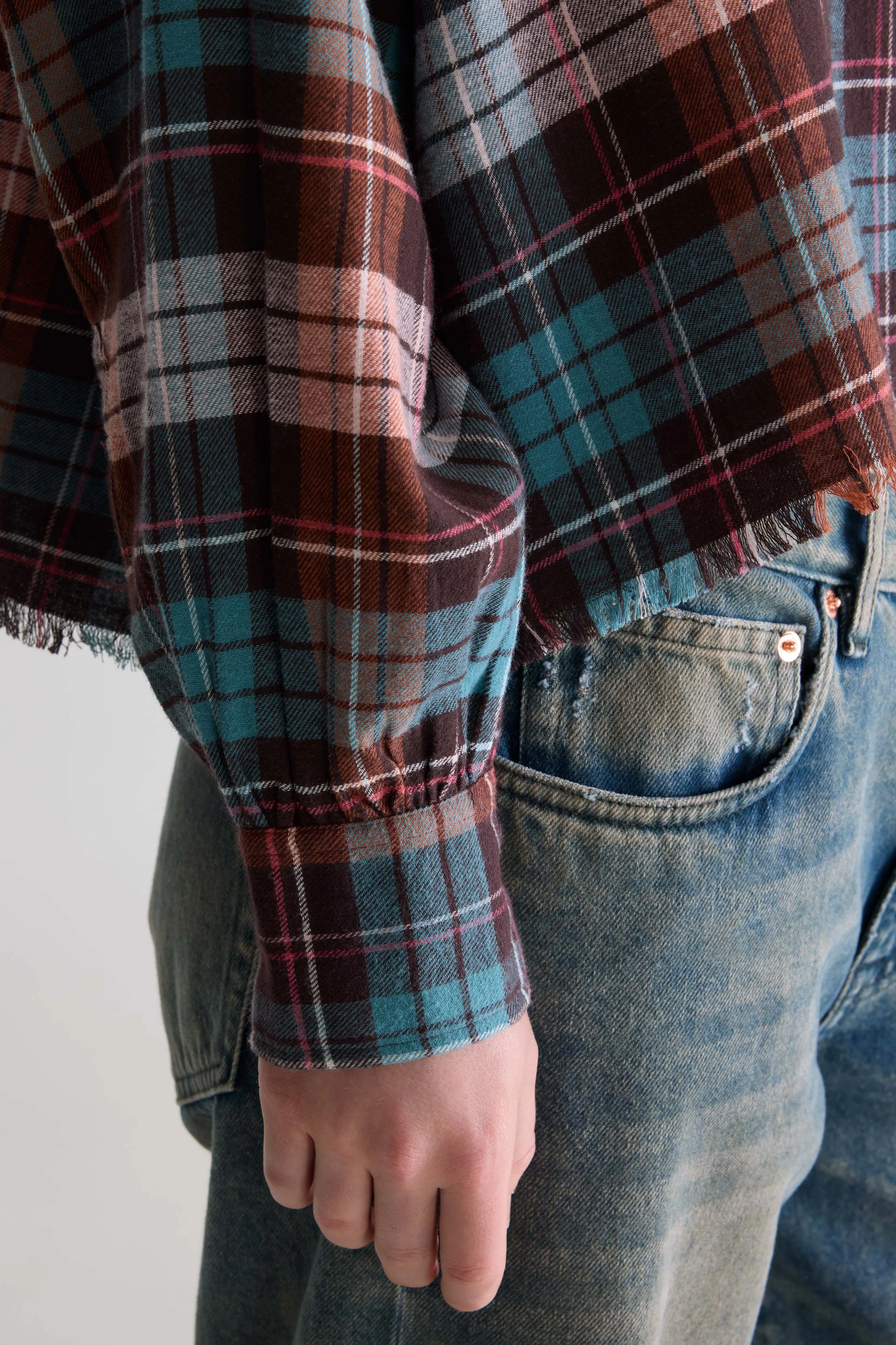Kraft cropped shirt (261 / W / CHECK A) - Image 6