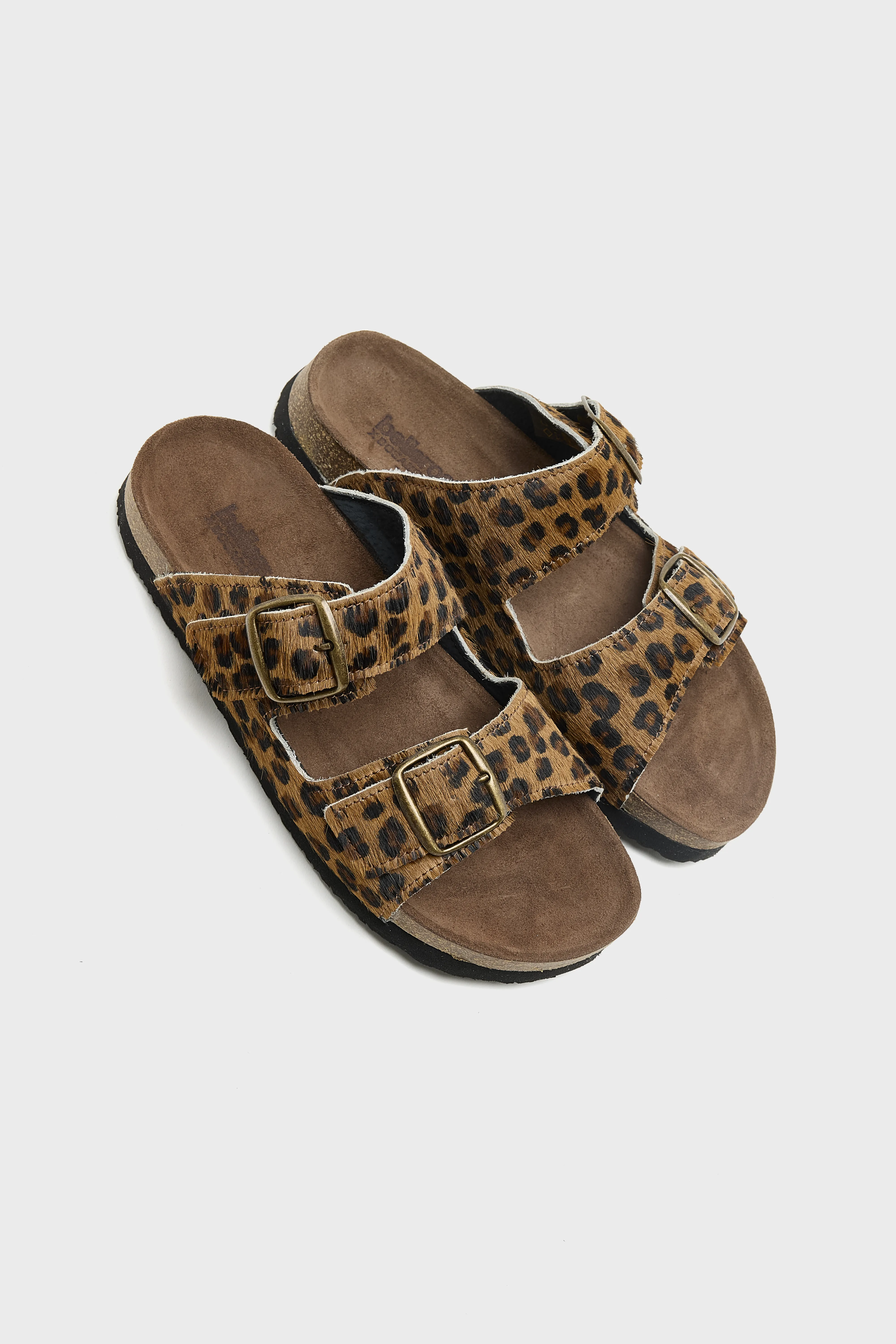 Leopard Ponyhair Sandals  (261 / W / BROWN) - Image 7