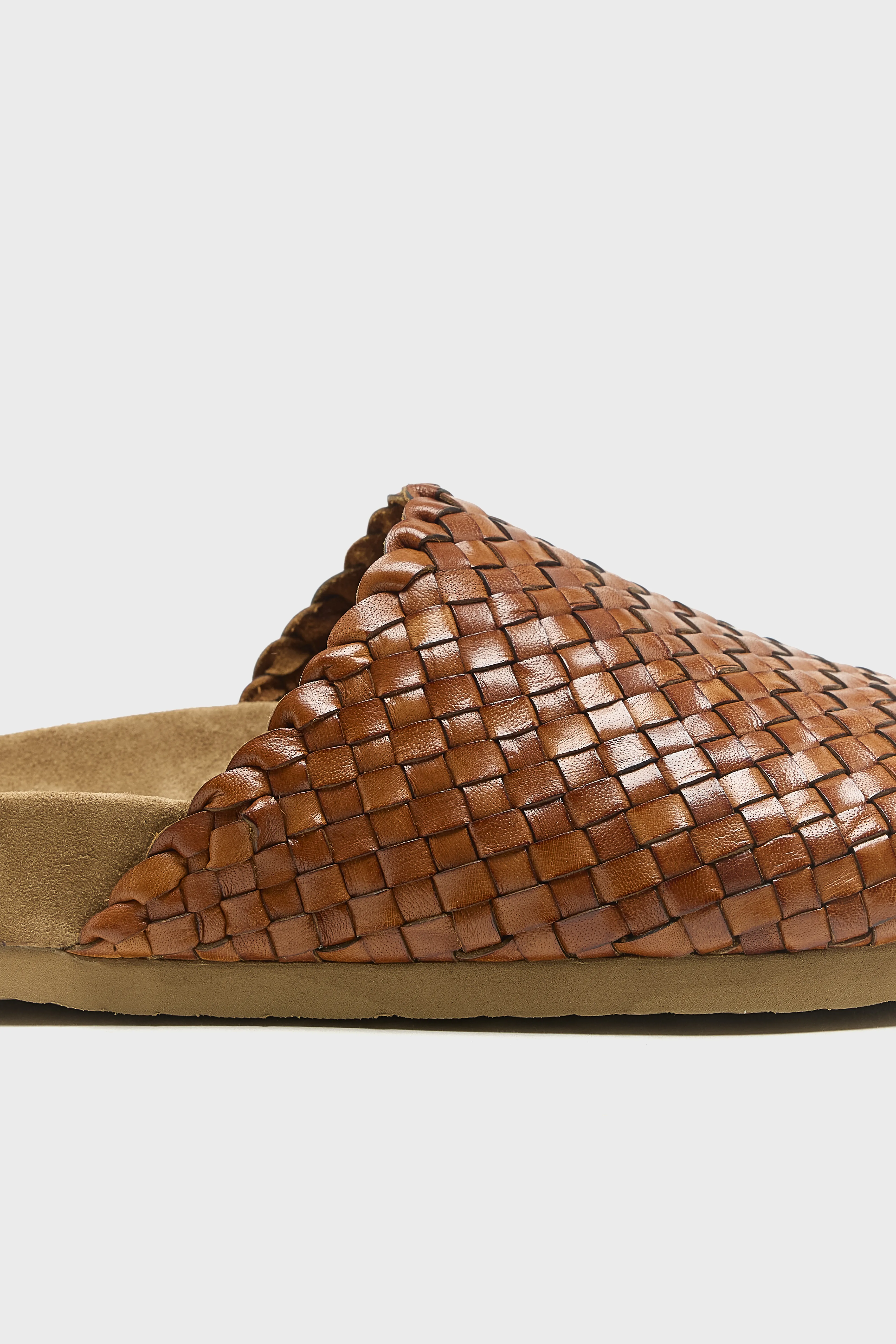 Woven Leather Mule Sandals (261 / W / BROWN) - Image 5