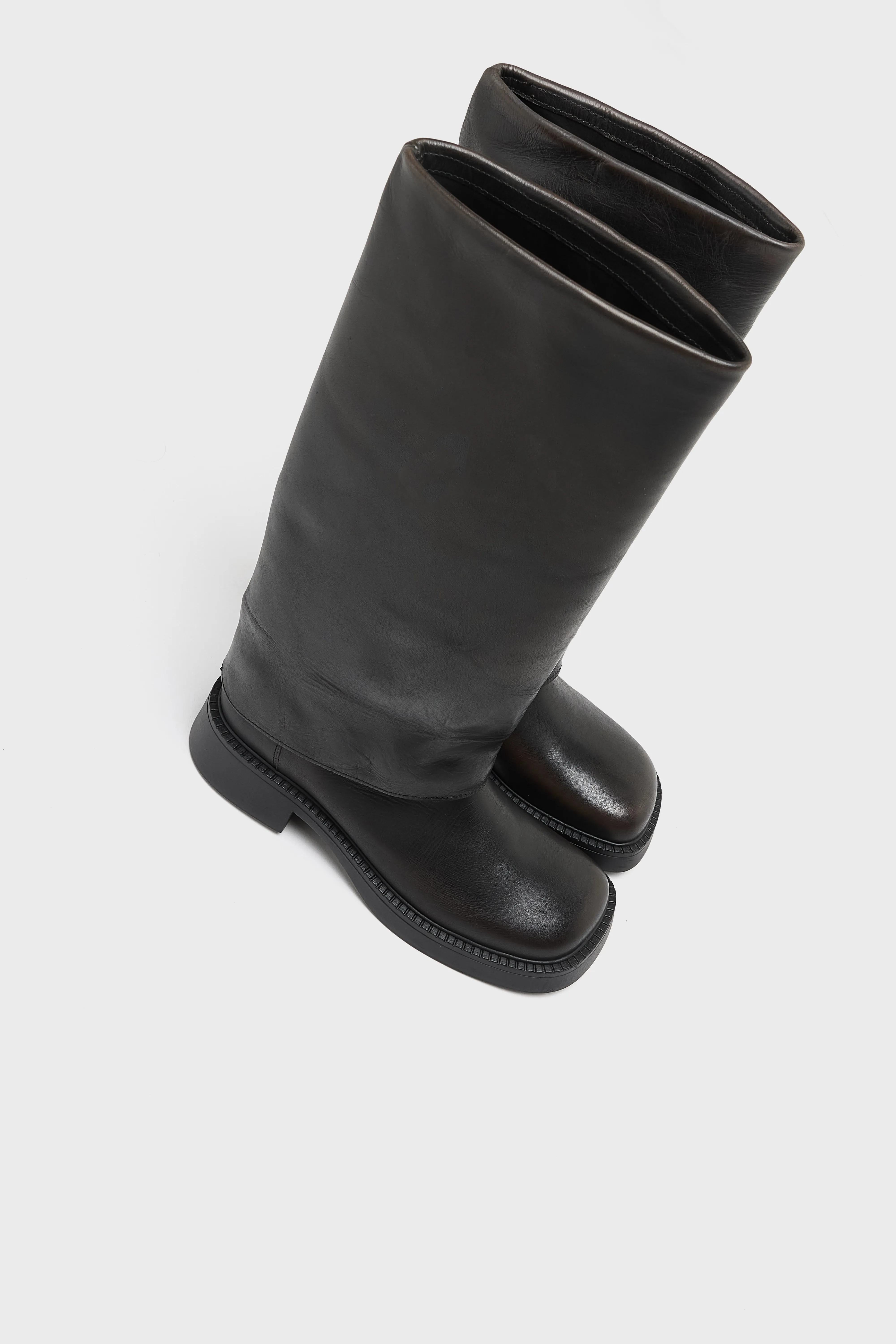 Leala Brushed Leather Boots (252 / W / BLACK) - Image 7