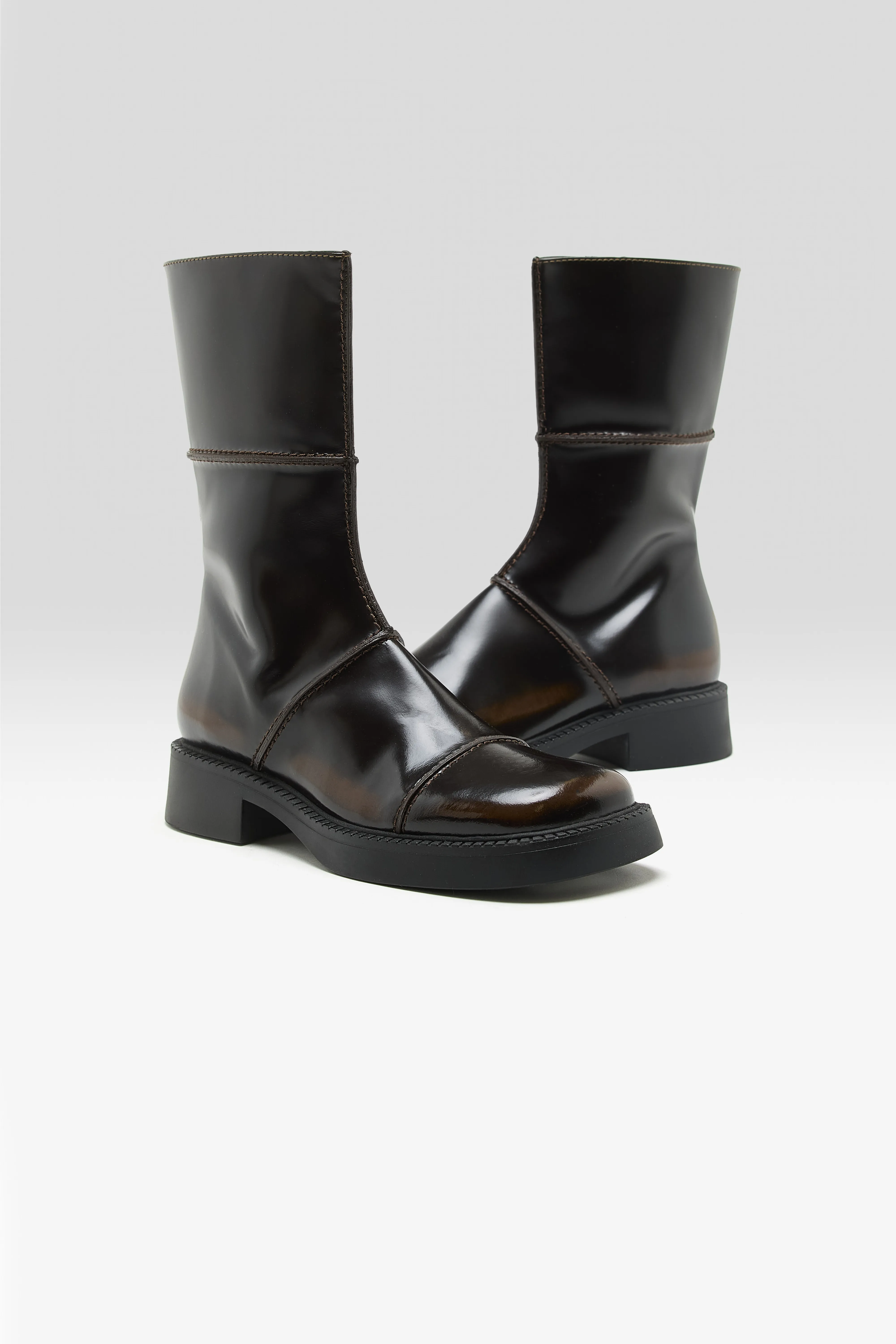 Dahlia Dark Brown Ankle Boots (252 / W / BROWN) - Image 3