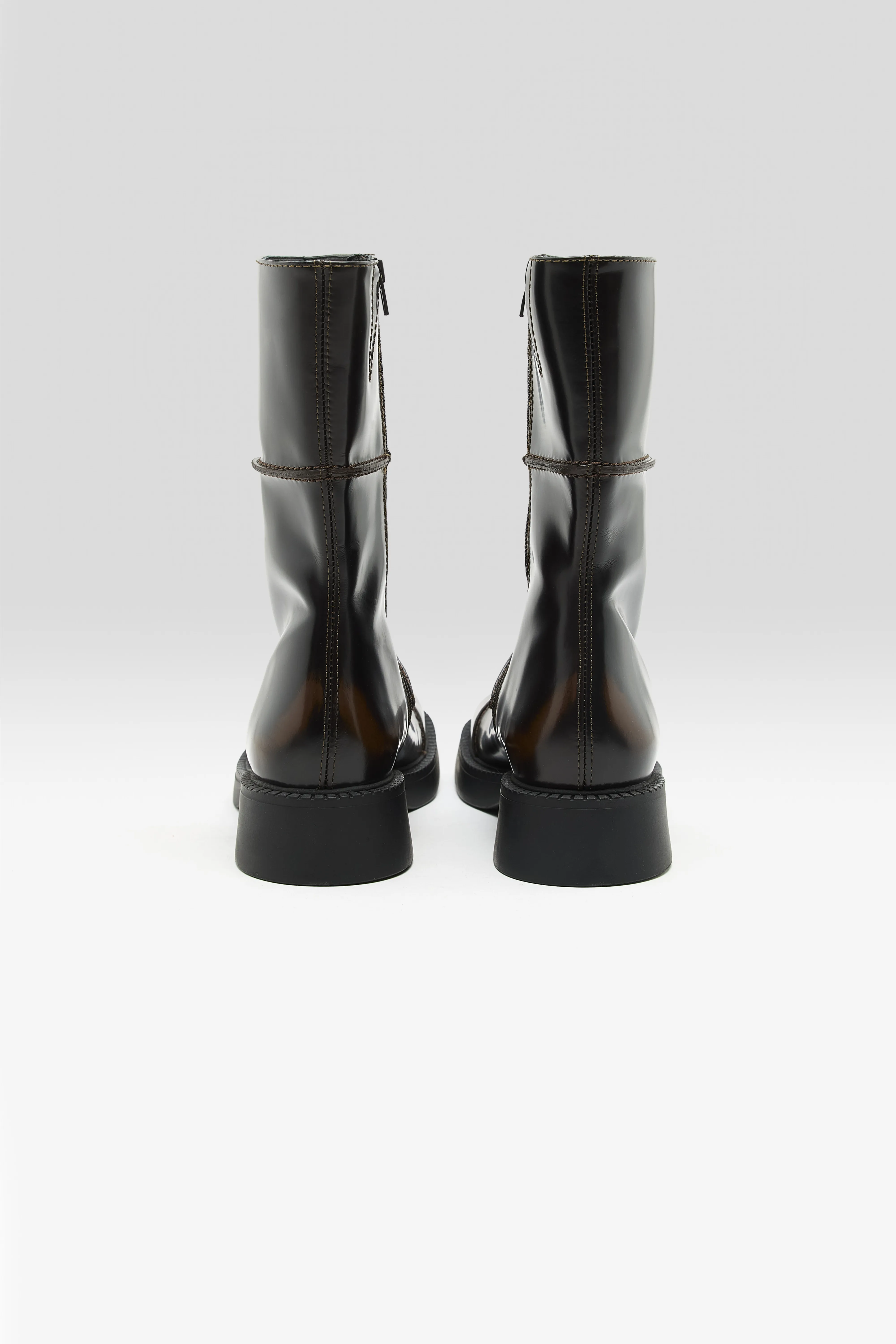 Dahlia Dark Brown Ankle Boots (252 / W / BROWN) - Image 7