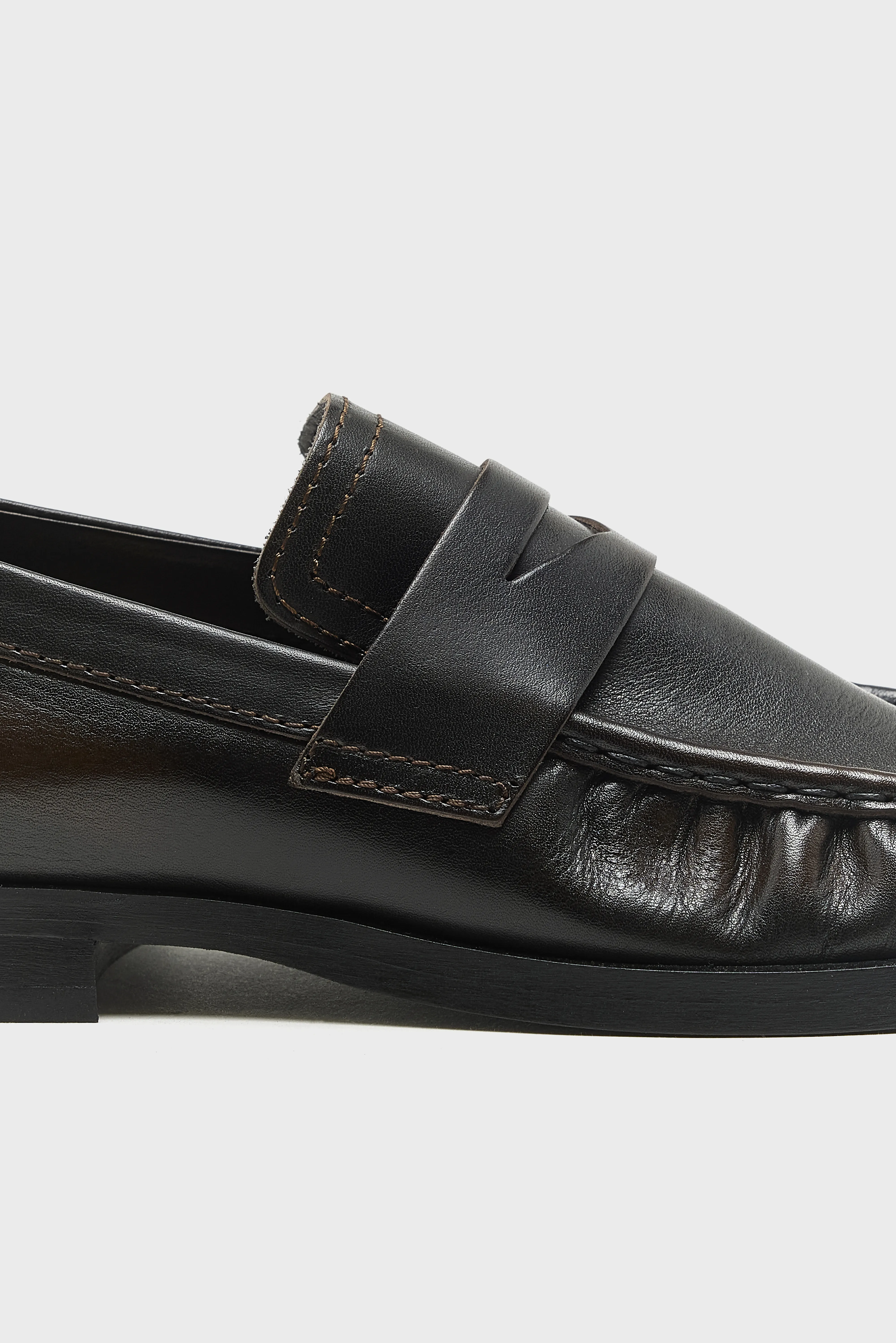 Zita Brown Black Moccasin Loafers (252 / W / BROWN) - Image 5