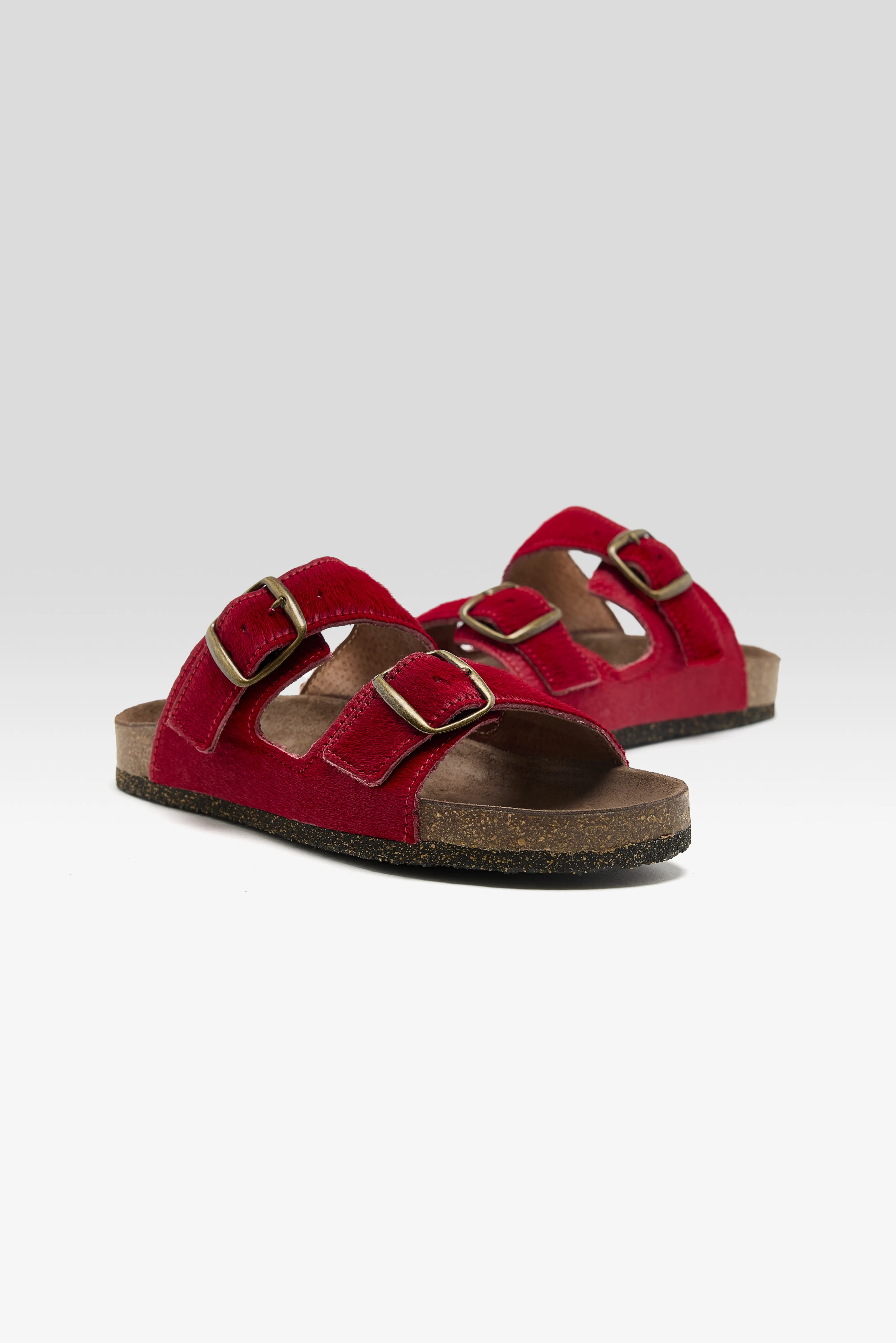 Red Ponyhair Sandals  (261 / W / RED) - Image 3