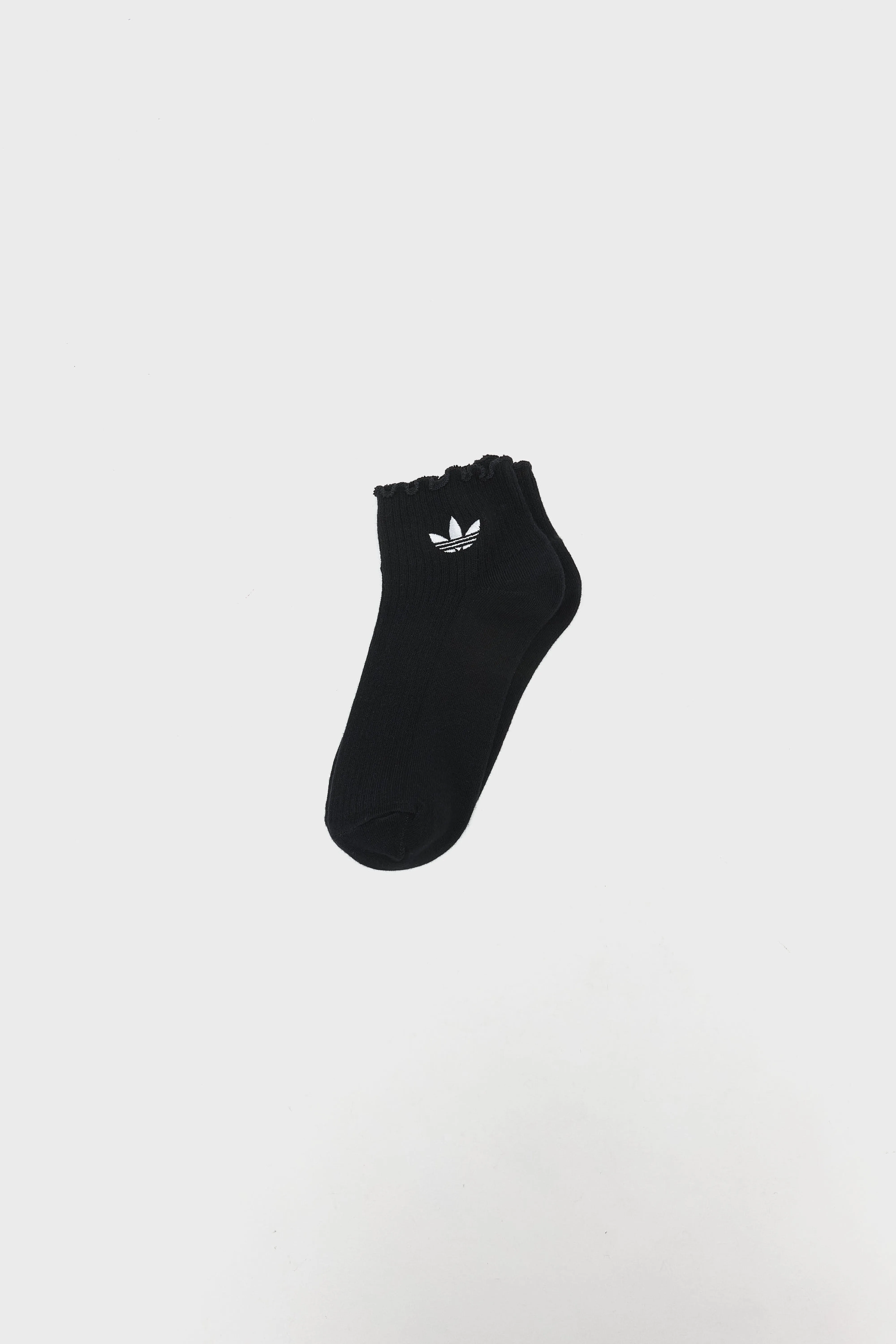 Ruffle Quarter Socks for Women  (261 / W / BLACK/WHITE) - Image 5