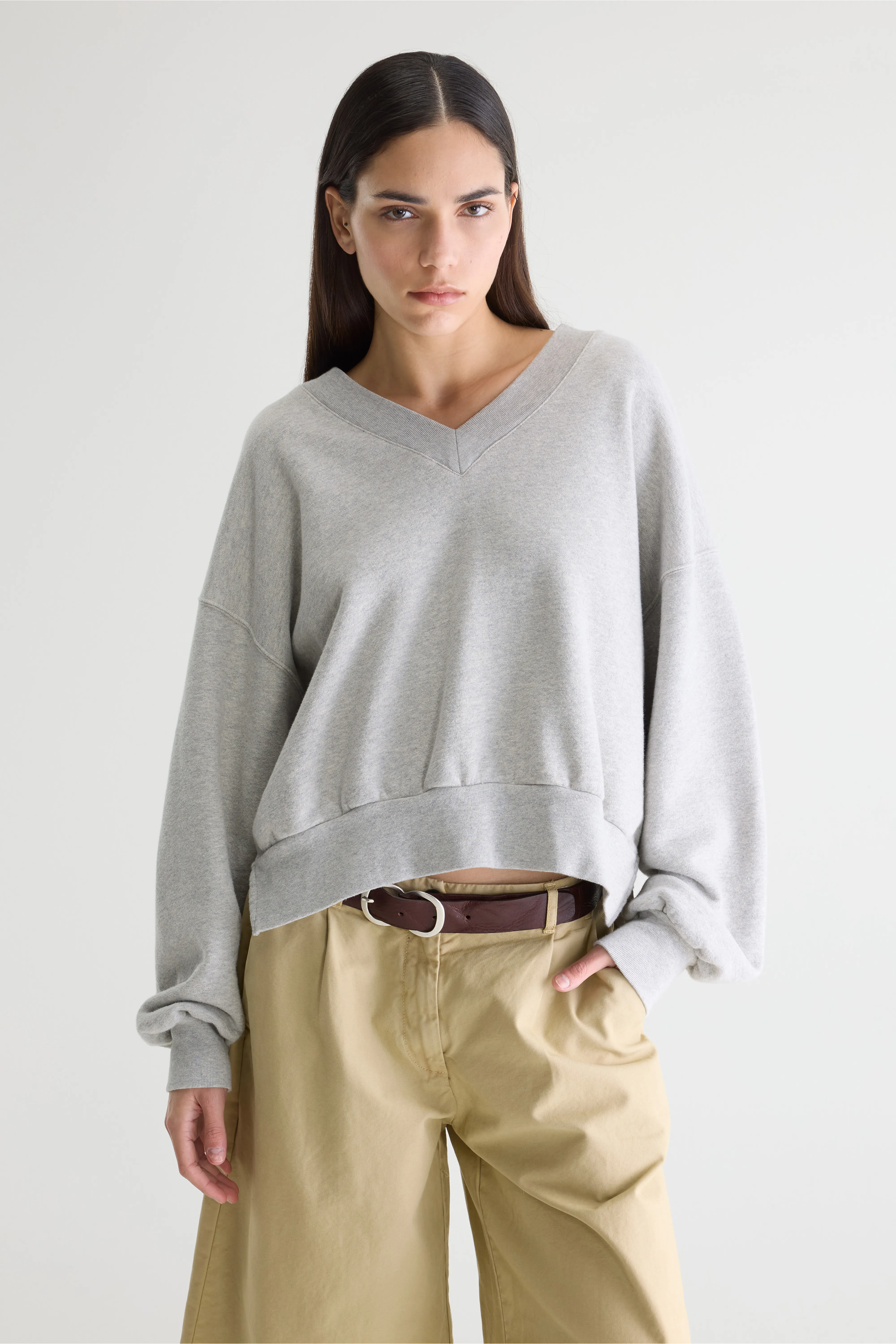 Varola v-neck grey sweatshirt (252 / W / H. GREY) - Image 2