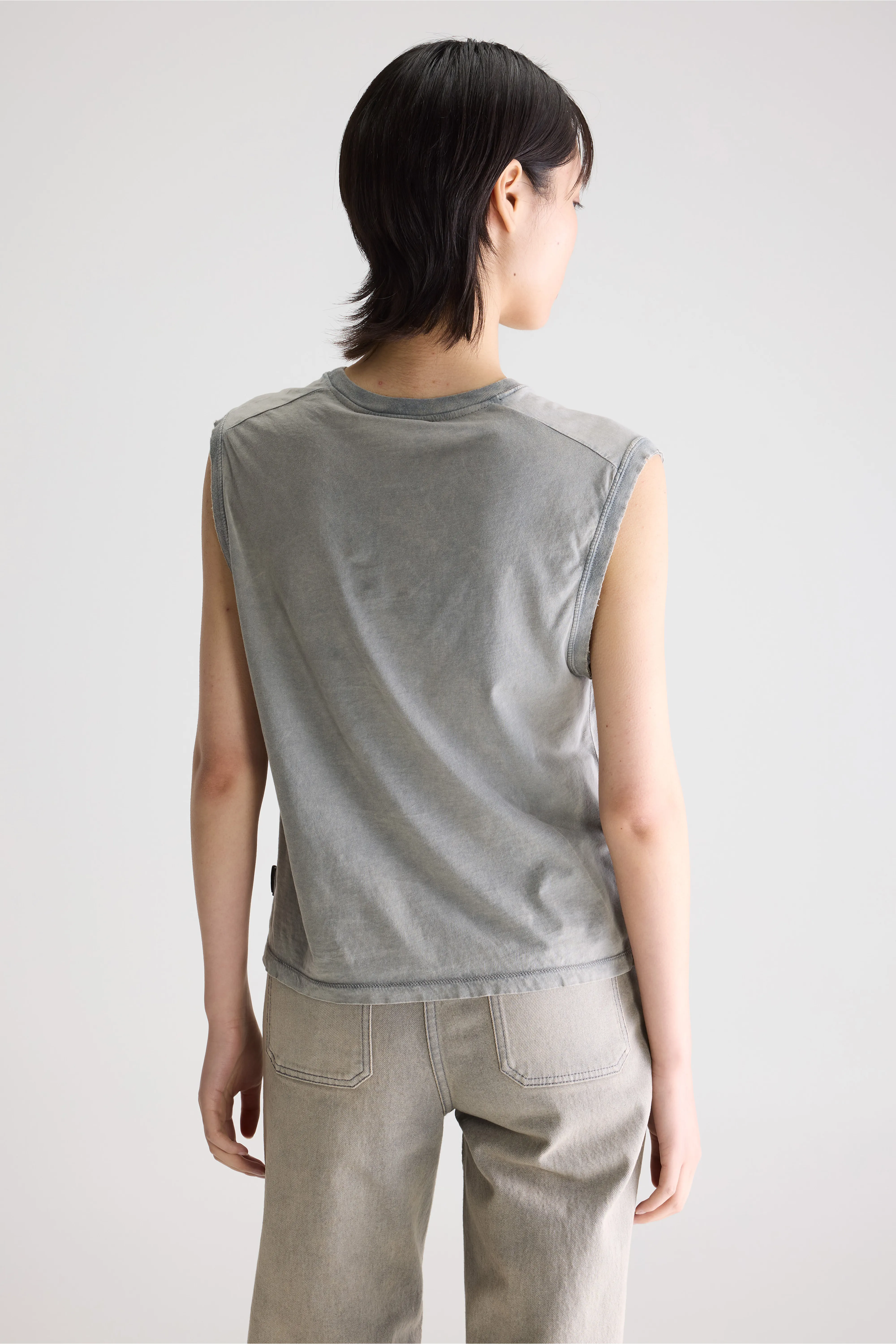 Falde sleeveless t-shirt (261 / W / BLACK SAND) - Image 4