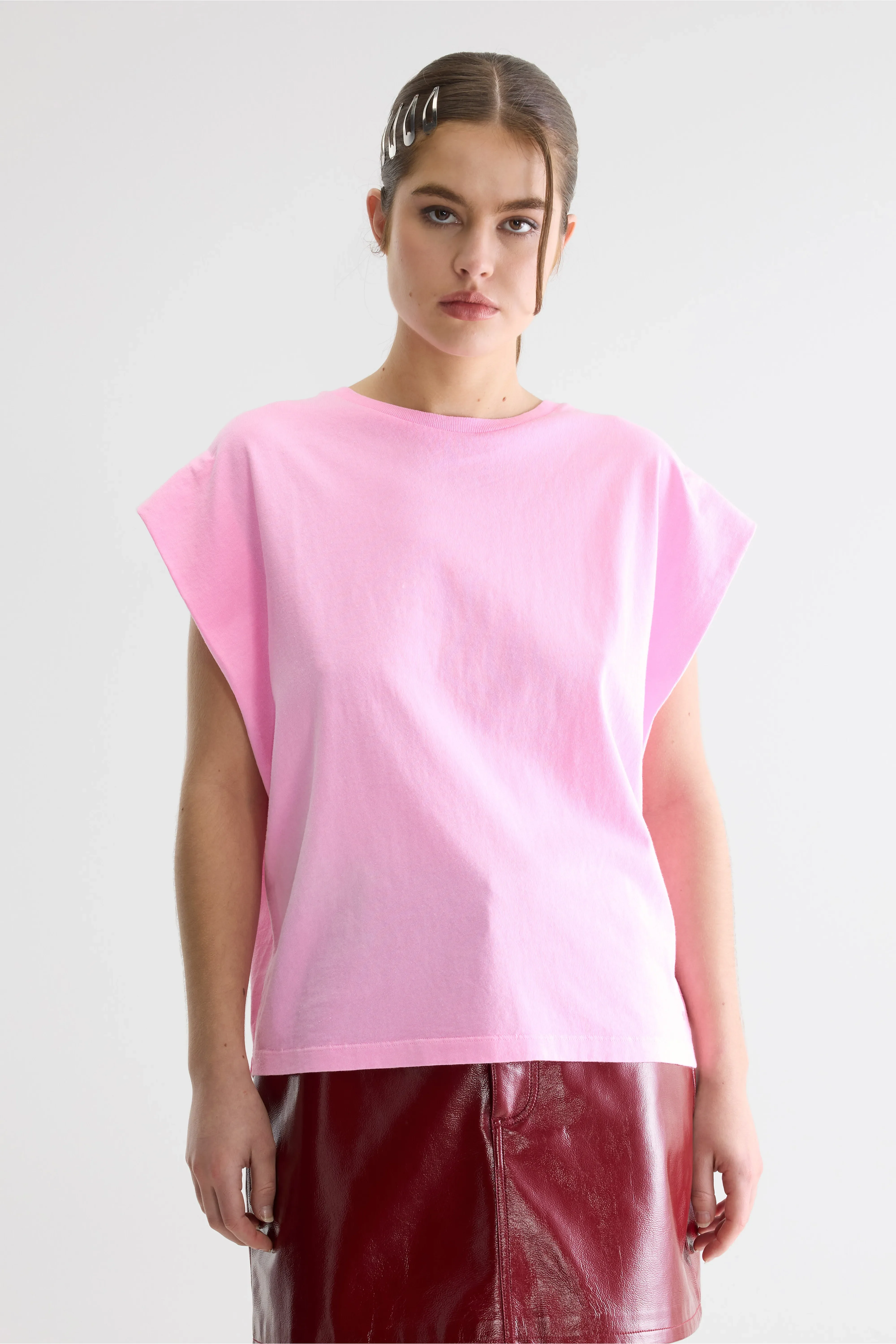 Vice sleeveless t-shirt (261 / W / FLUO PINK) - Image 2